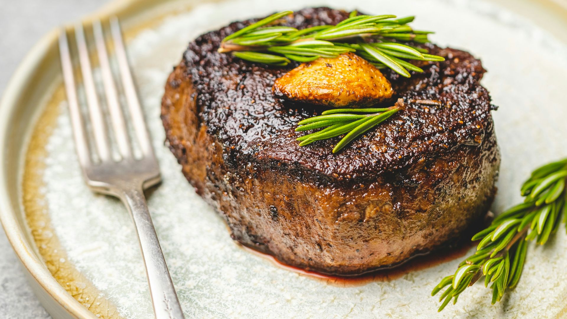 beef steak with fork