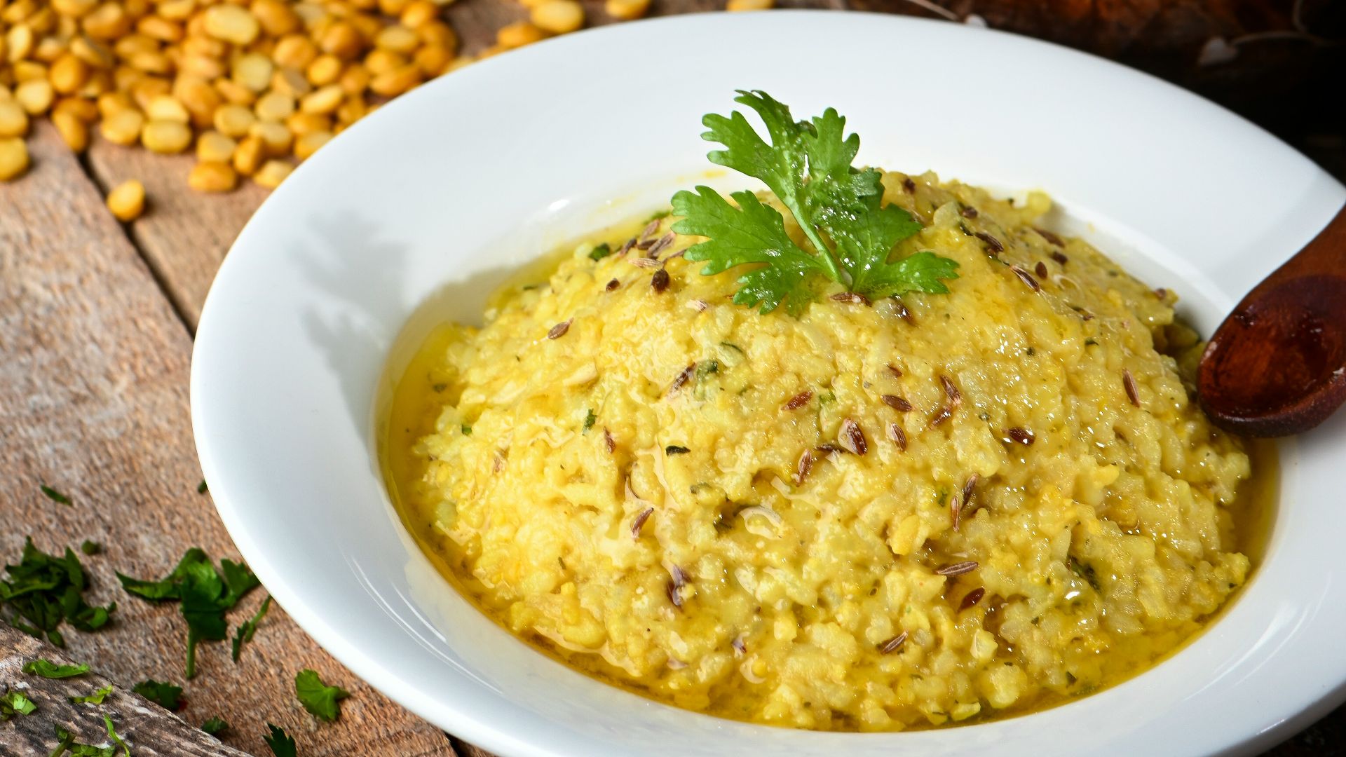 yellow rice on white ceramic plate