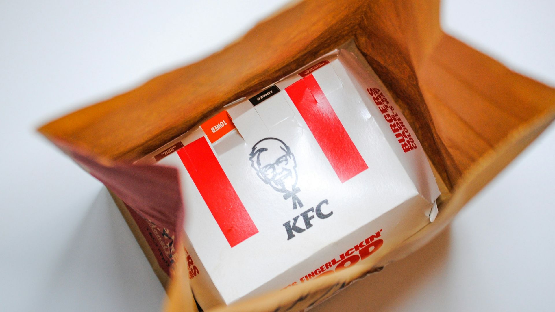 white and red labeled box