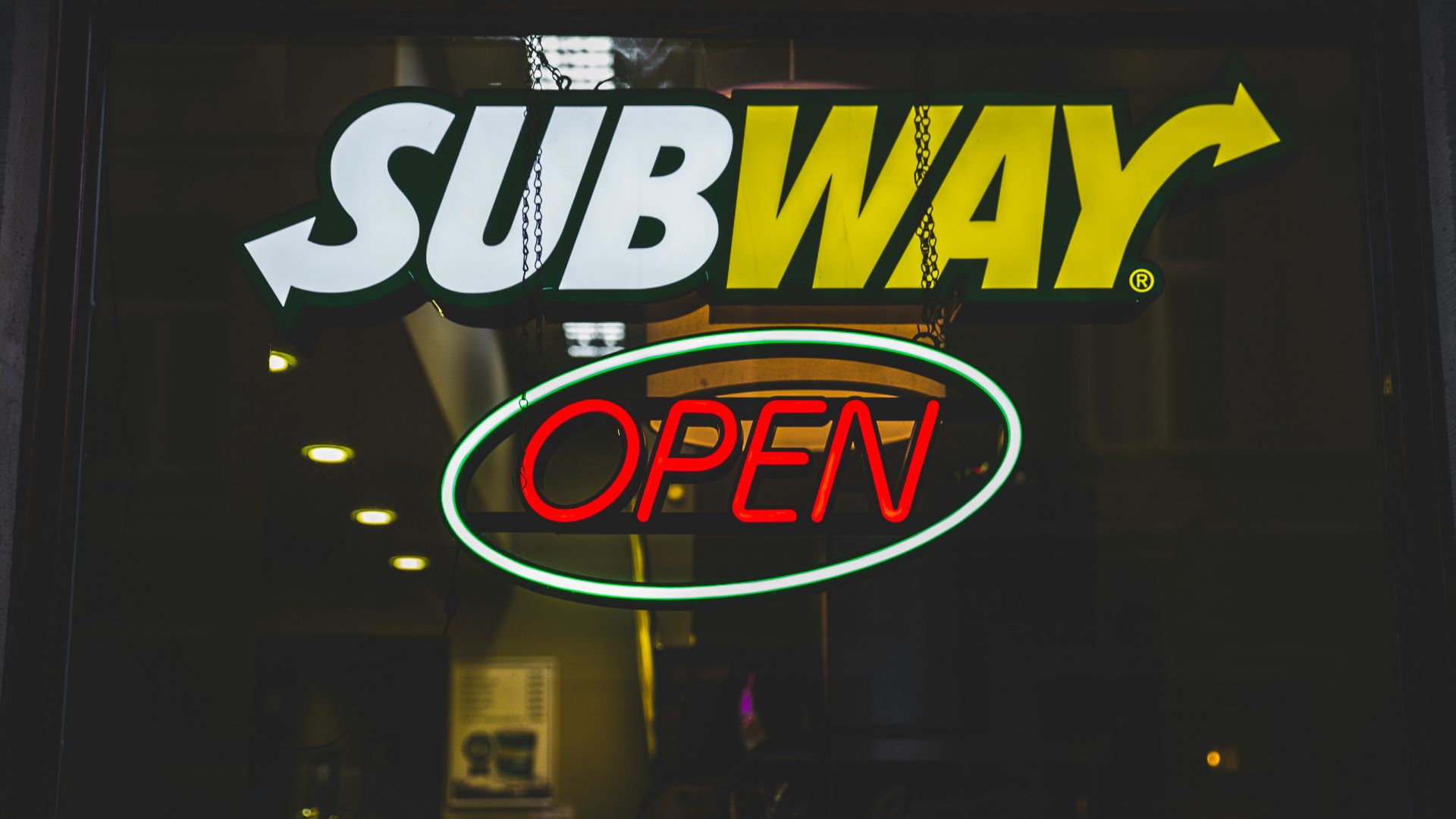 Subway open signage