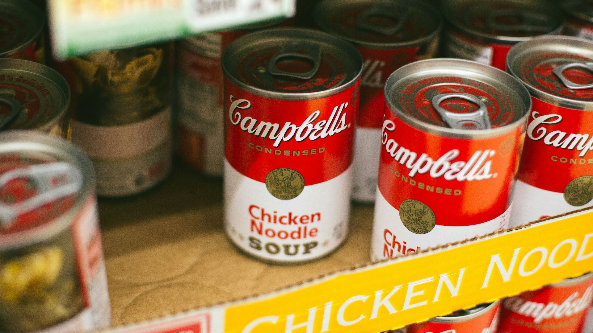 Campbells chicken noodle soup can lot