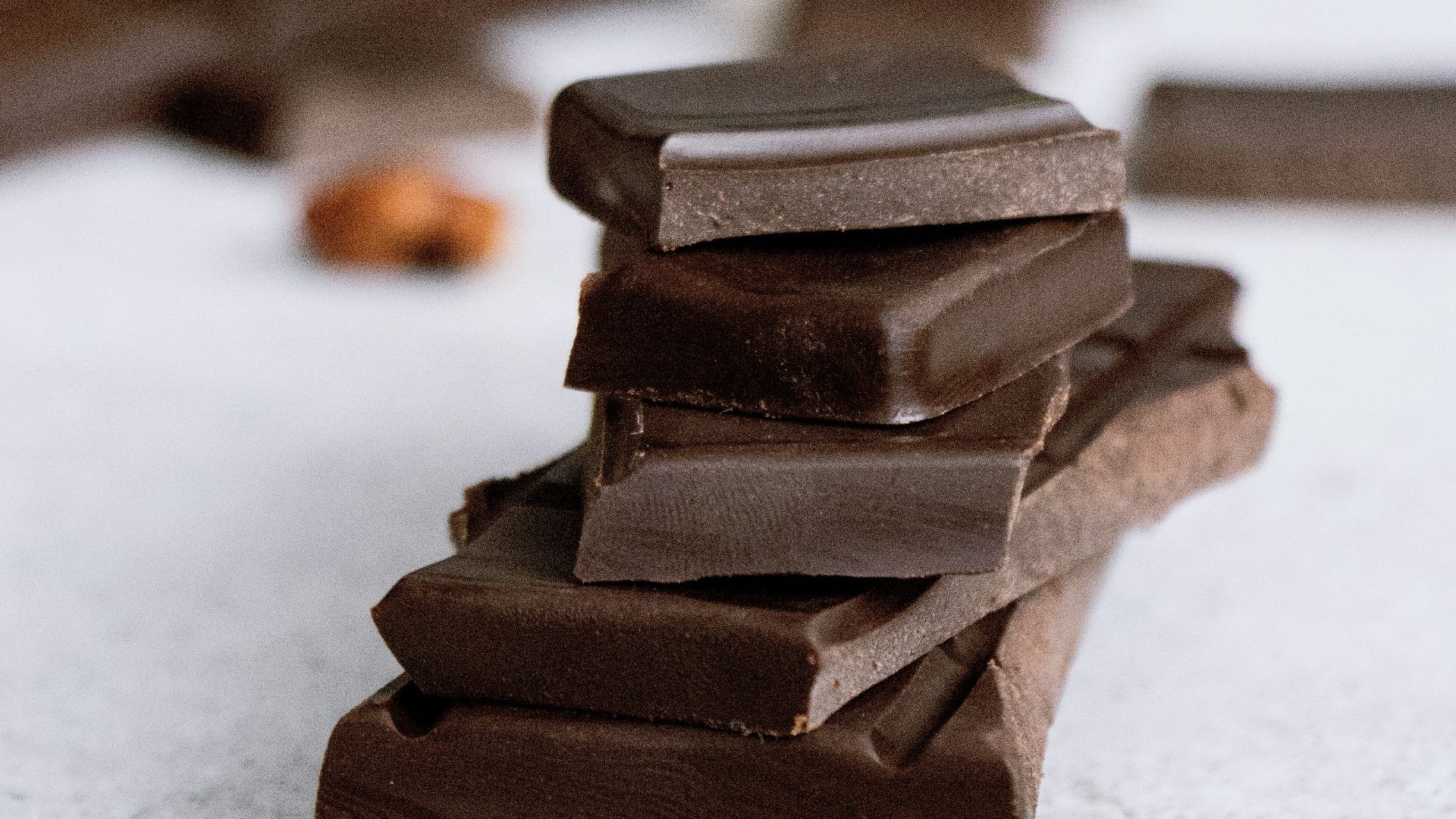 brown chocolate bars on white surface
