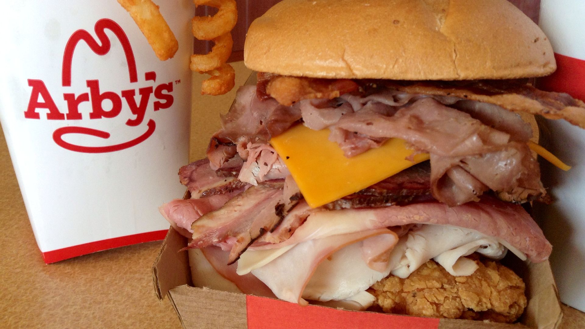 File:Arby's Meat Mountain Sandwich, 9 2014 by Mike Mozart of TheToyChannel and JeepersMedia on YouTube (14933014360).jpg