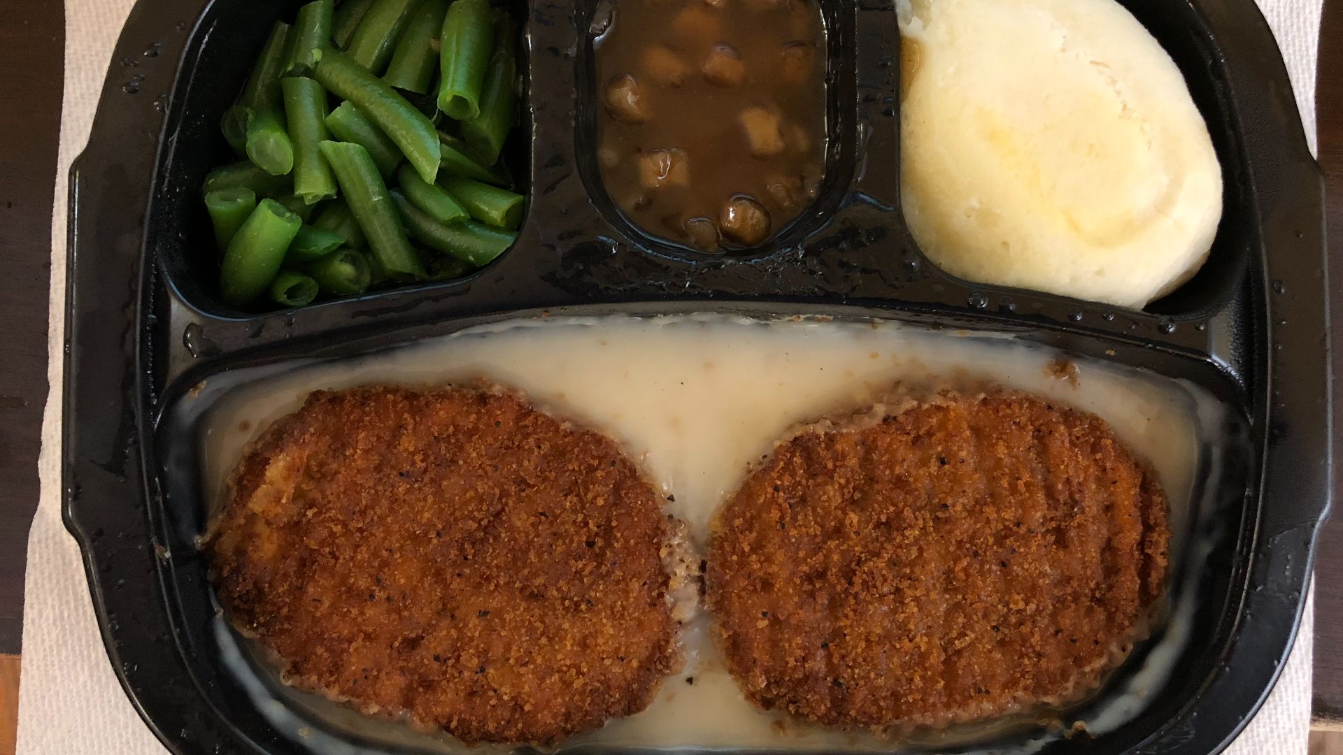 File:2019-01-24 20 24 23 A Hungry-Man Country Fried Chicken TV dinner after being heated in the Franklin Farm section of Oak Hill, Fairfax County, Virginia.jpg