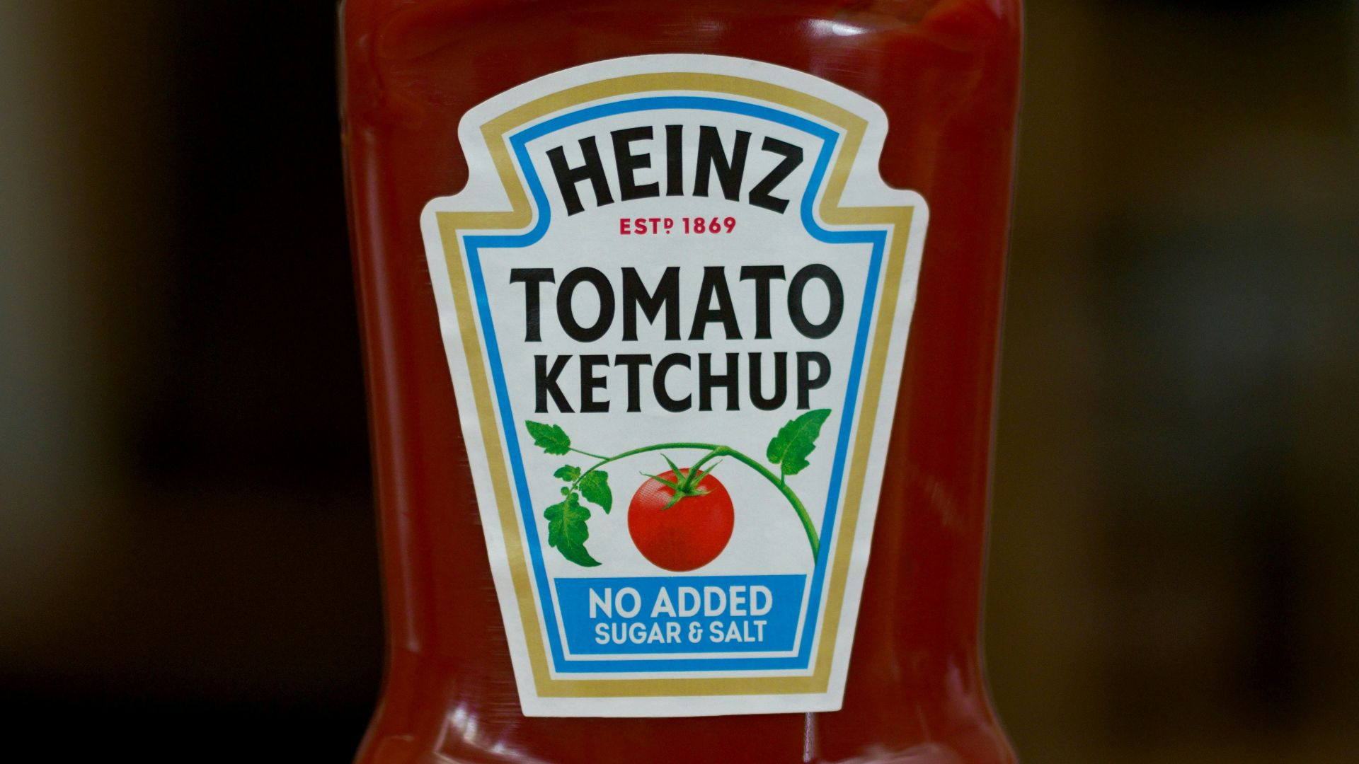heinz tomato ketchup bottle on brown wooden table