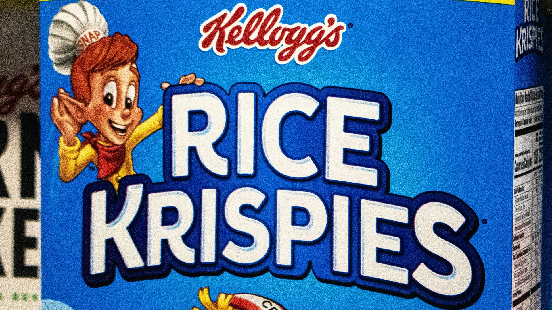 Kellogg's rice krispies box.