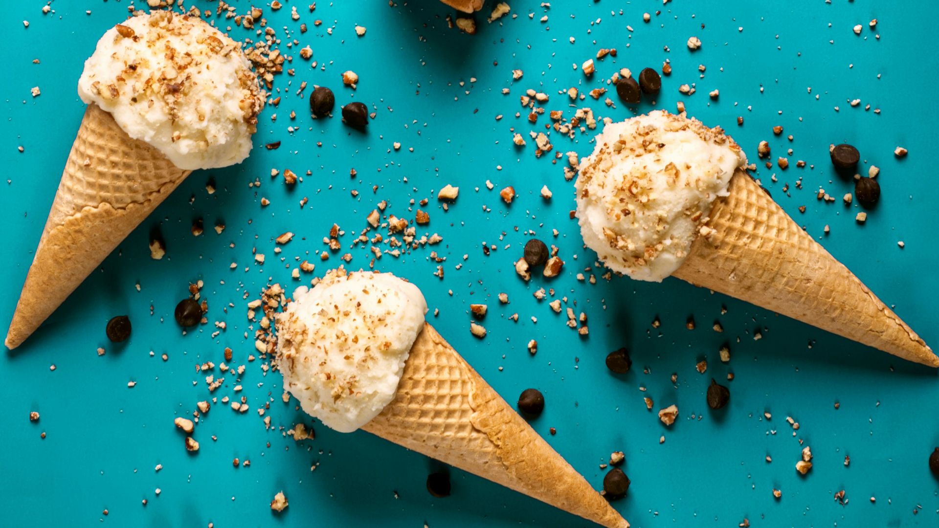 sugar cones with chocolate chips