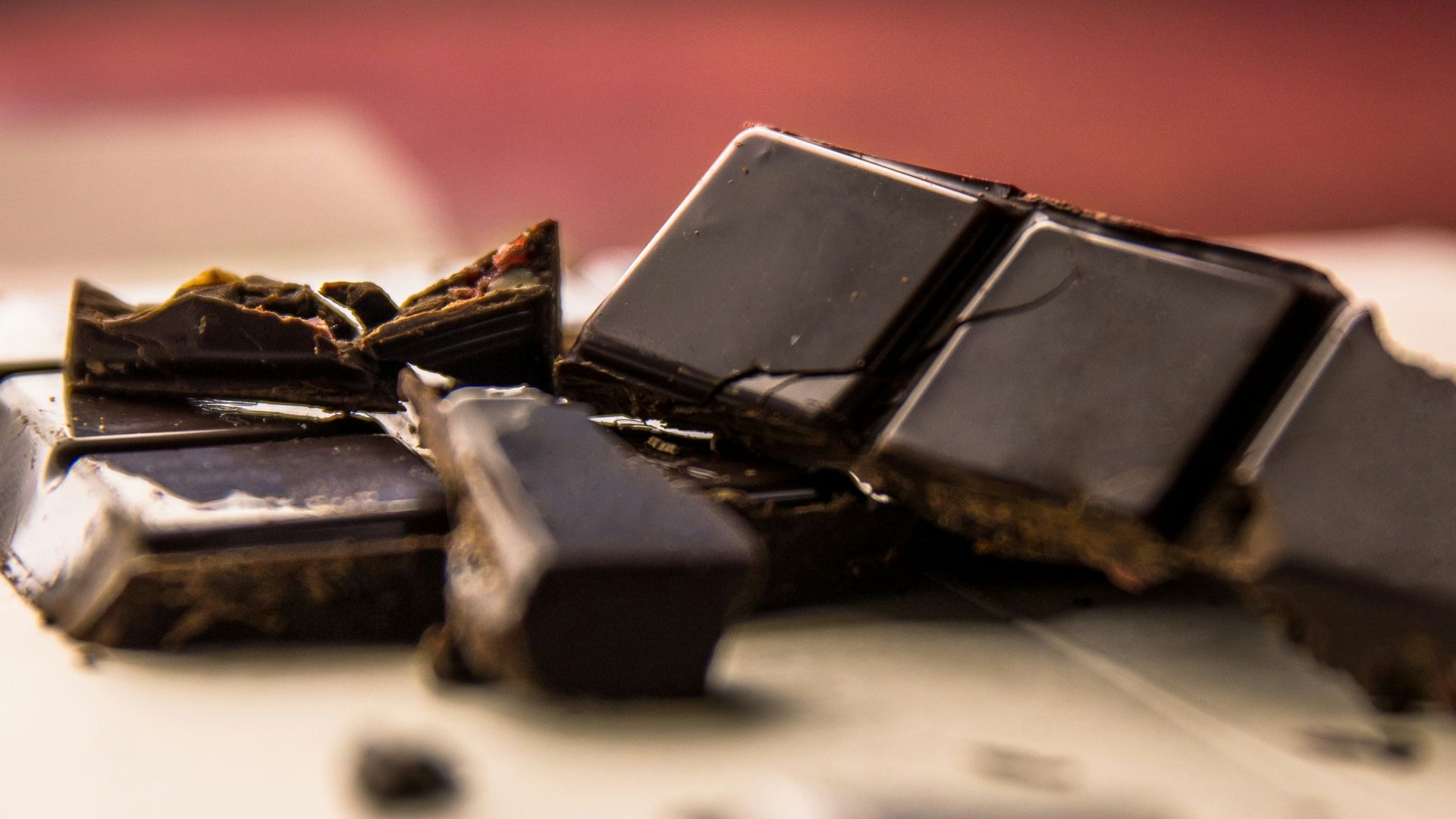 chocolate bar on white surface
