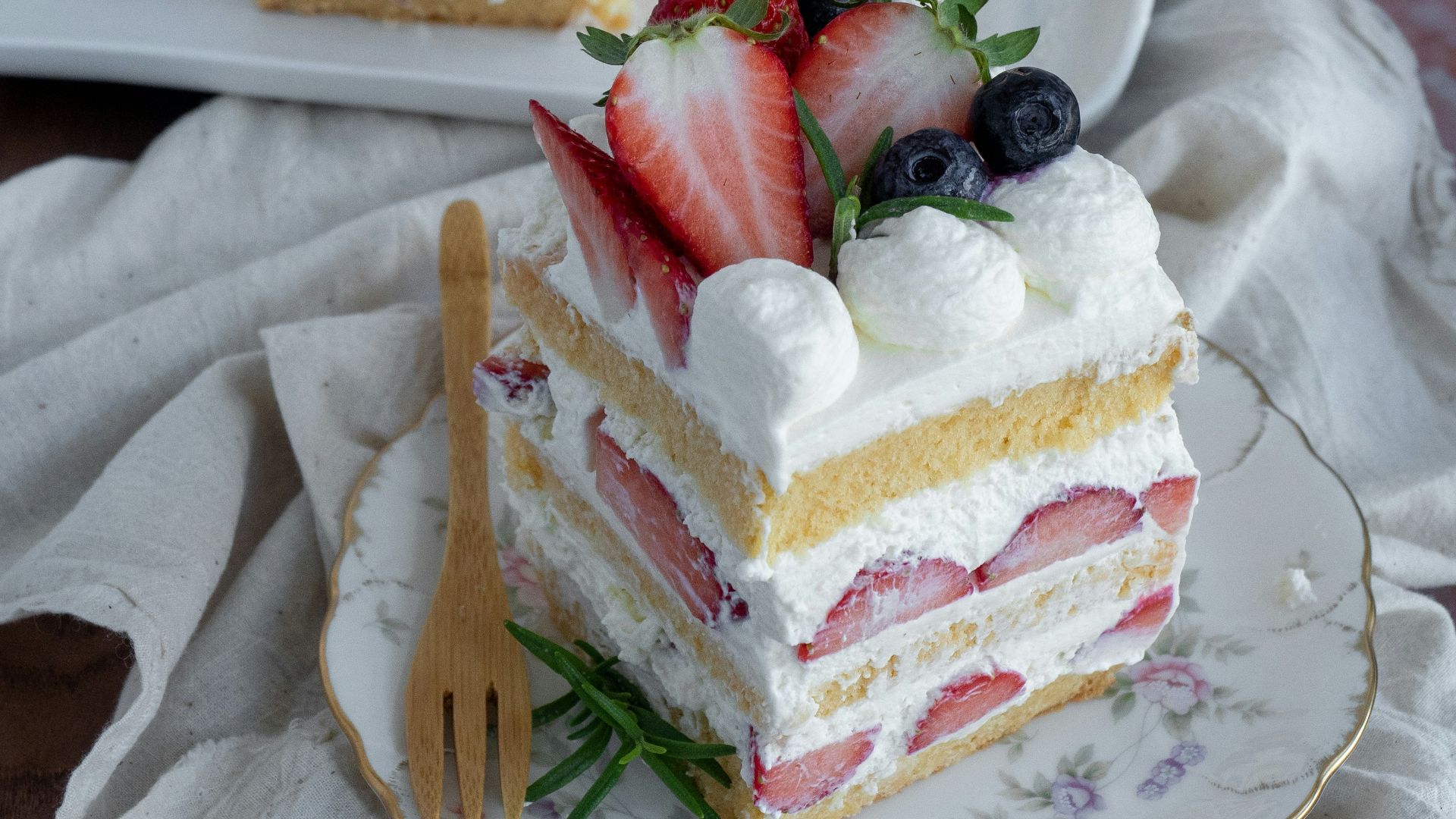 white and red strawberry cake