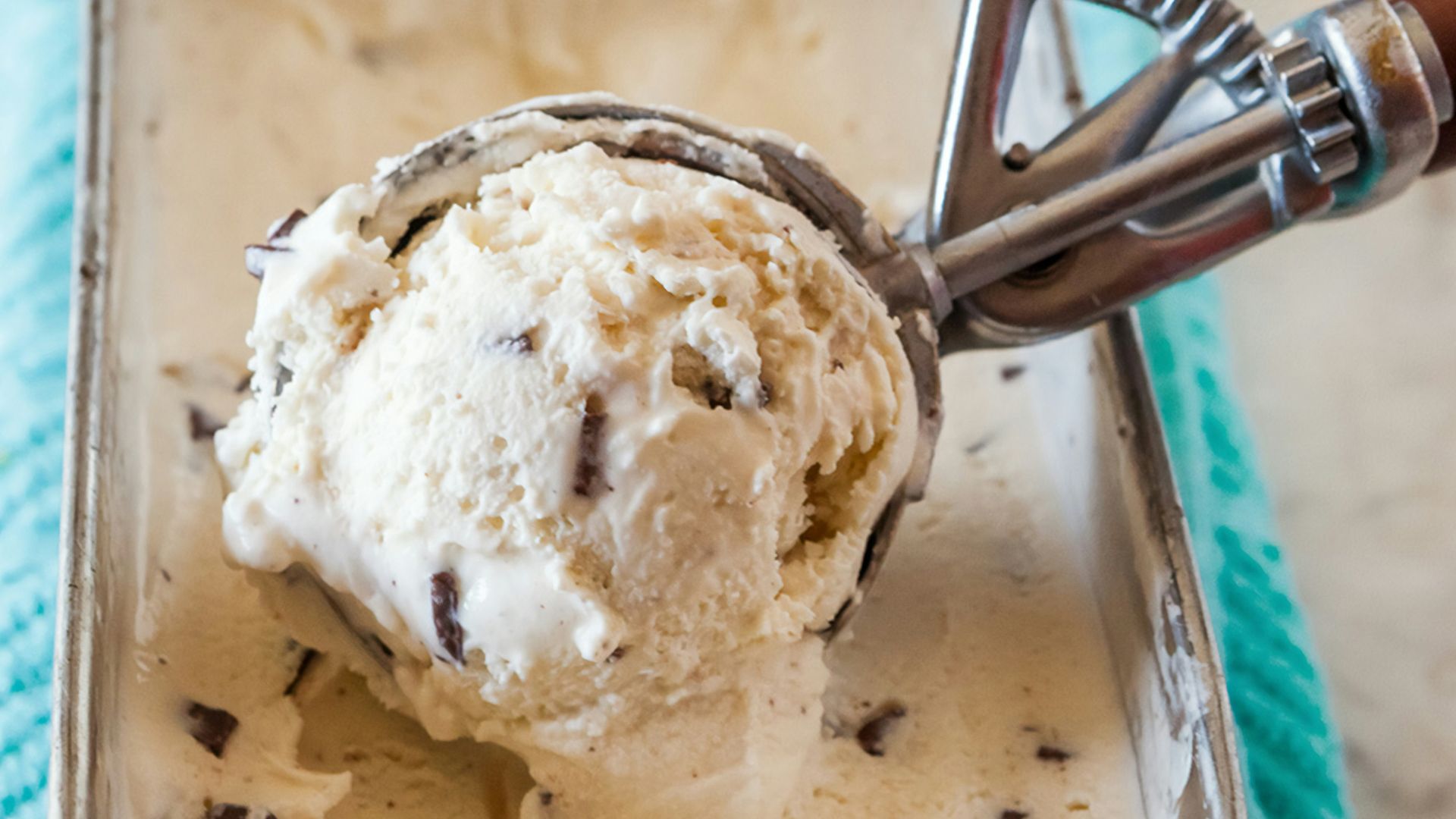 ice cream on stainless steel tray