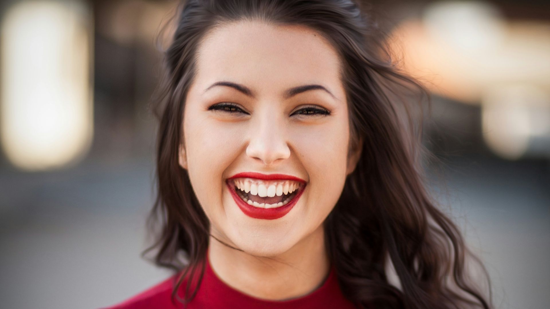 closeup photography of woman smiling