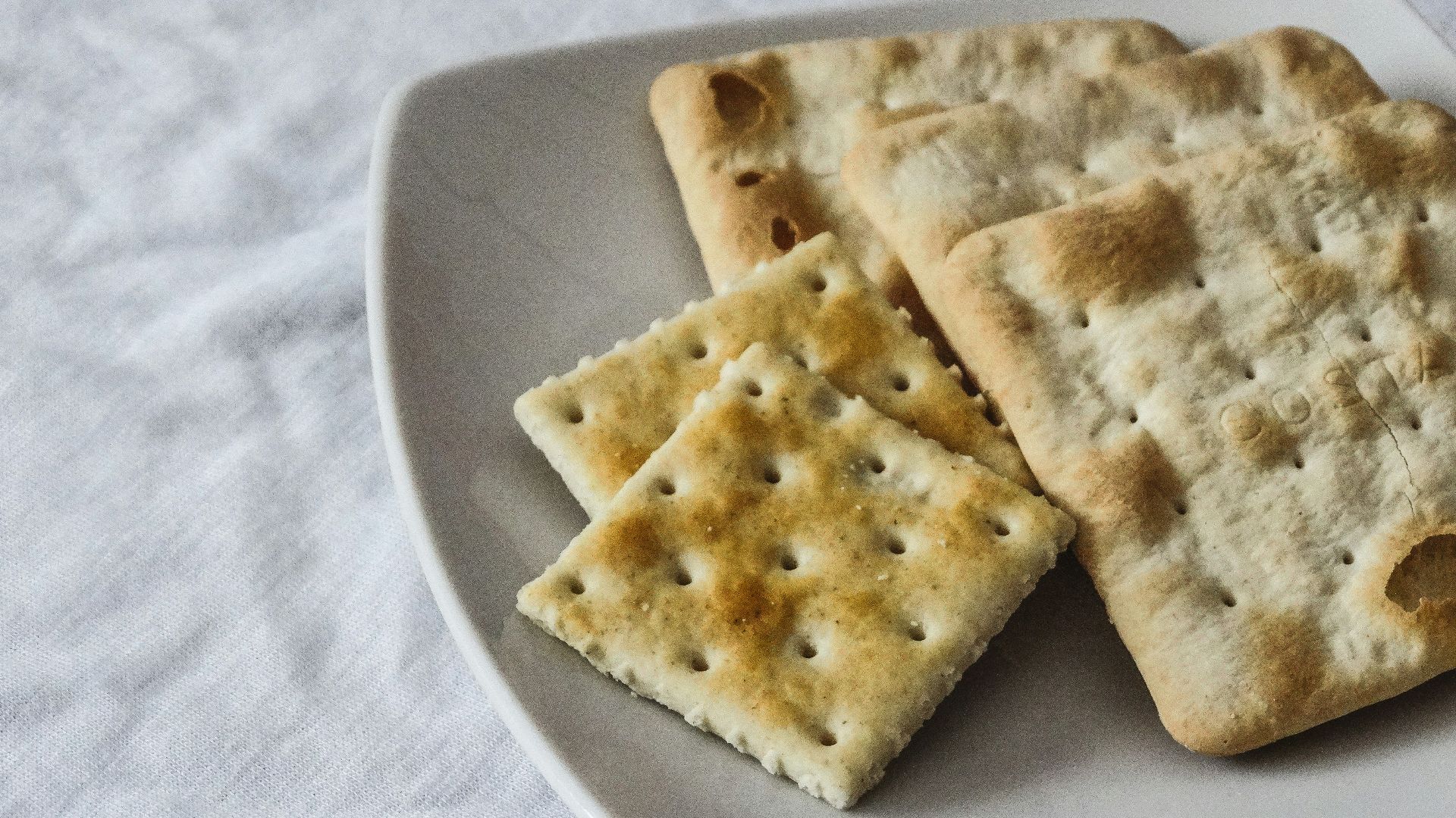 brown biscuits on white ceramic plate