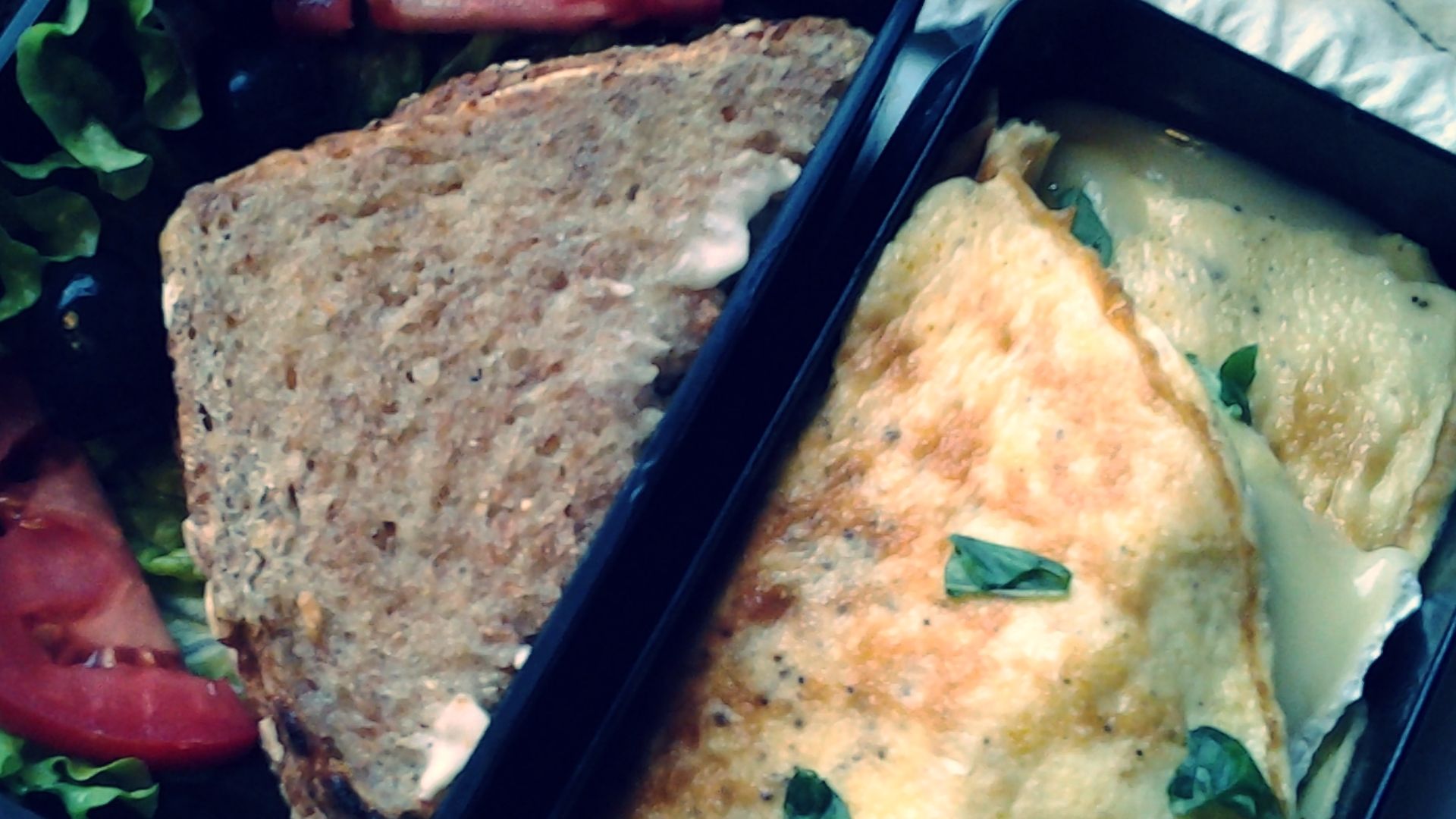 File:Breakfast bento Brie omelet & toast (10927783524).jpg
