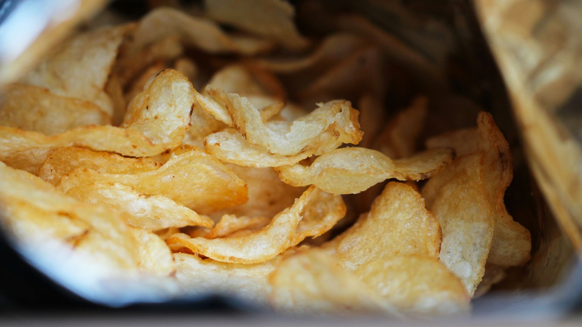 a close up of a bag of potato chips