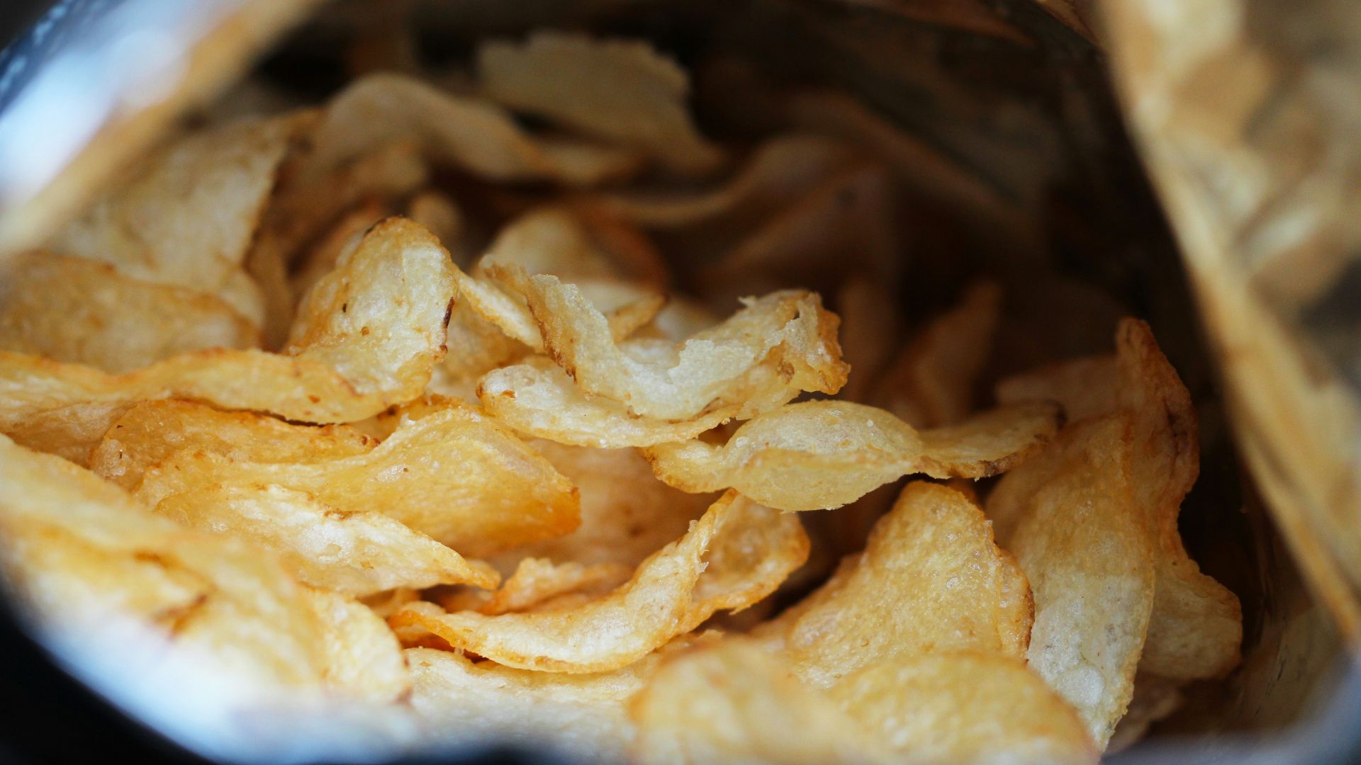 a close up of a bag of potato chips