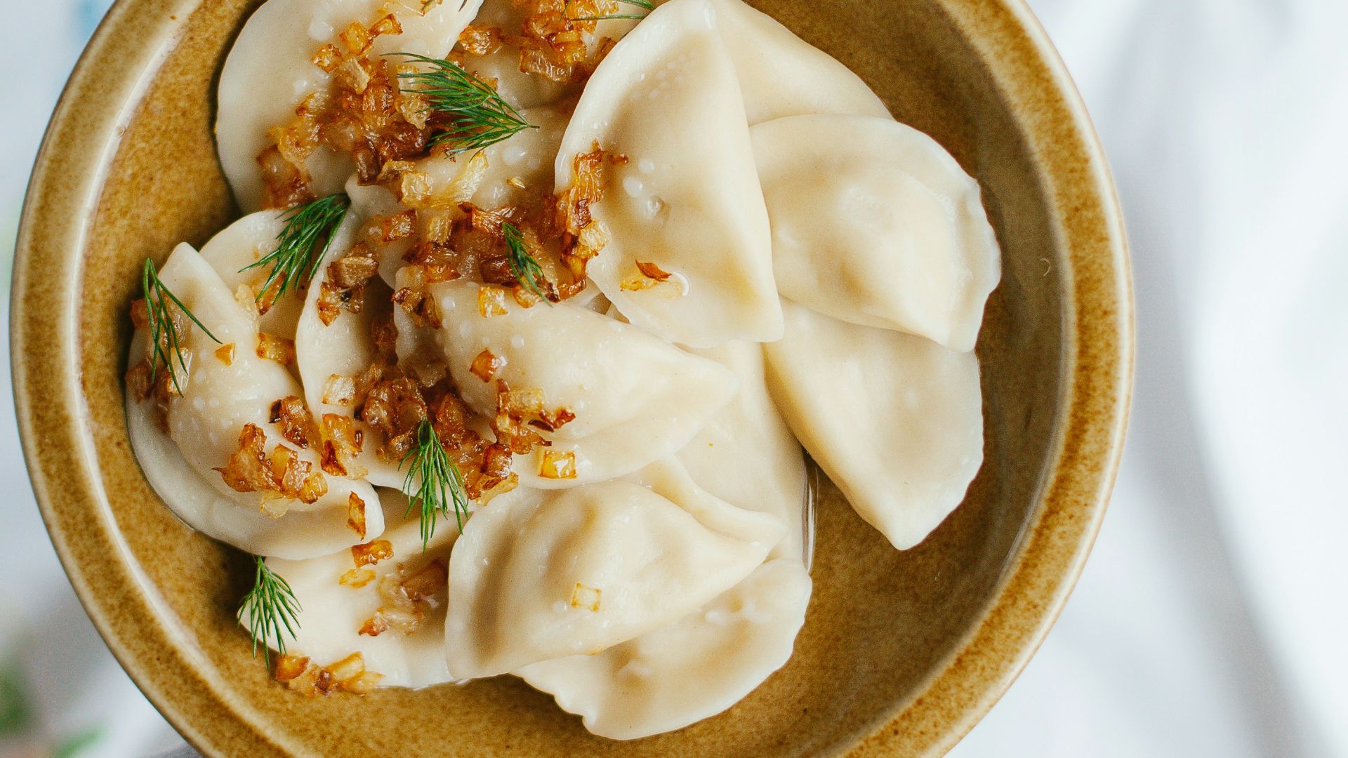 white cream on brown round bowl