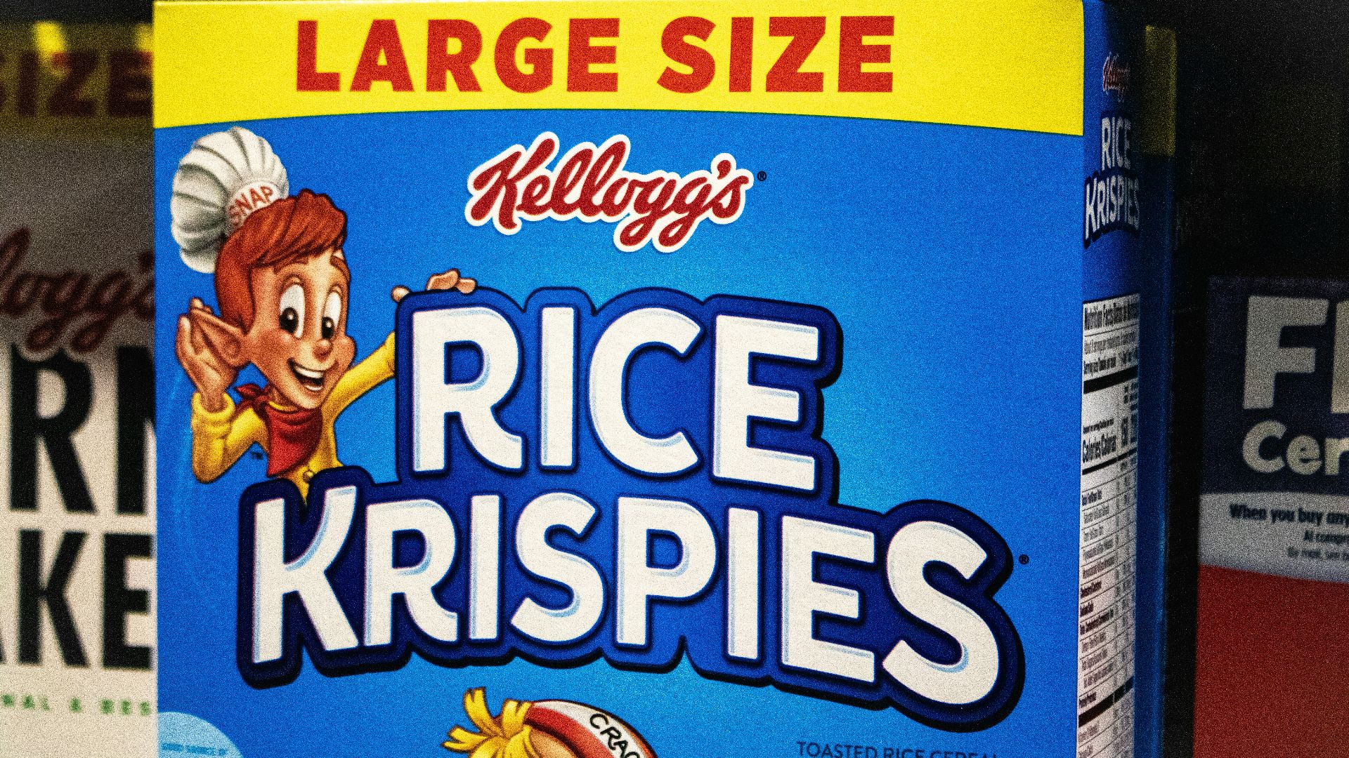Kellogg's rice krispies box.