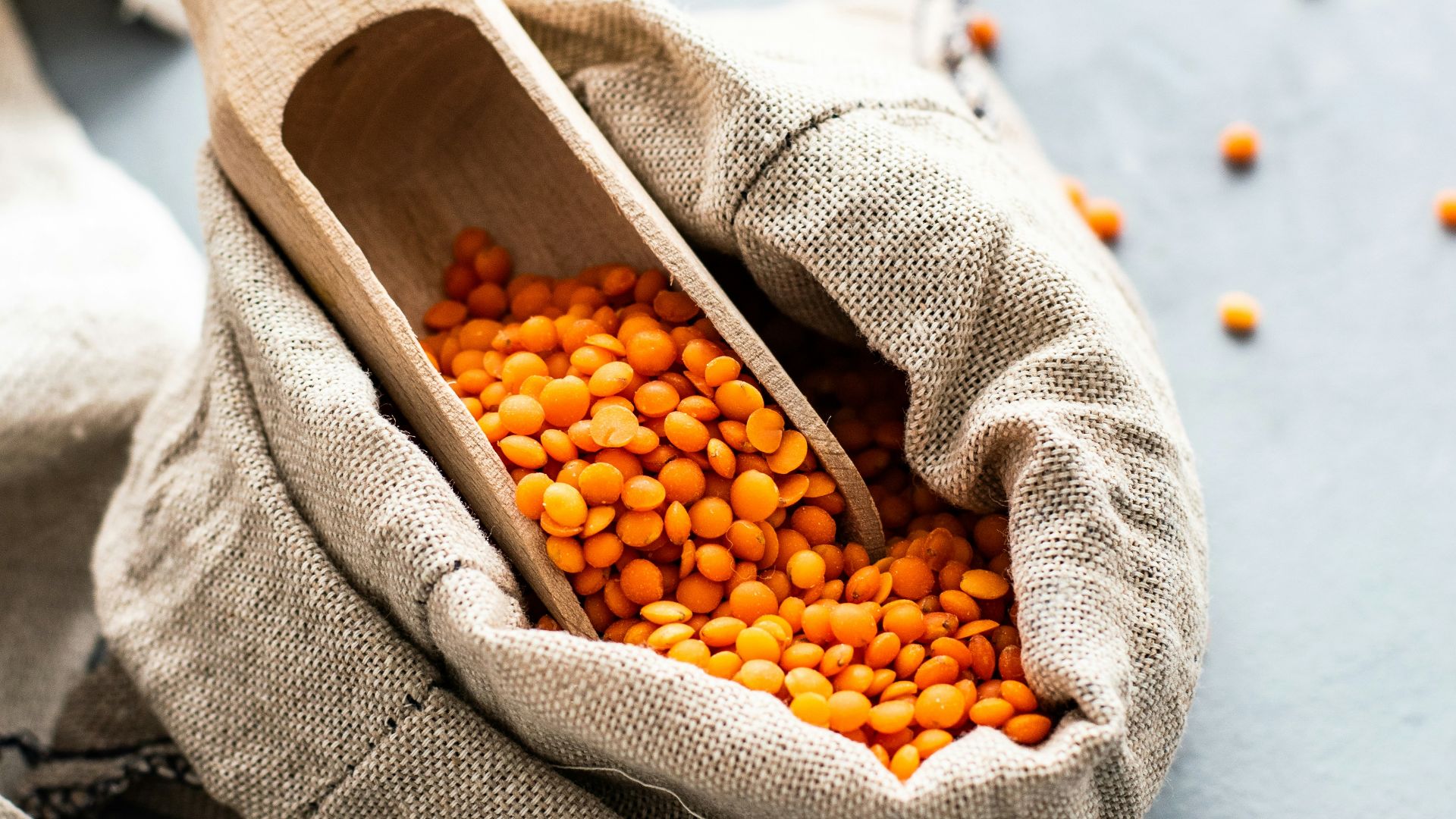 orange beans in sack