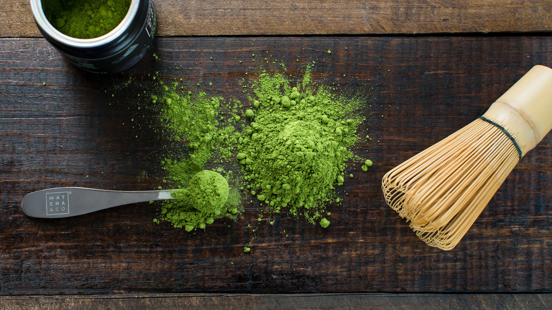 green powder and spoon on board