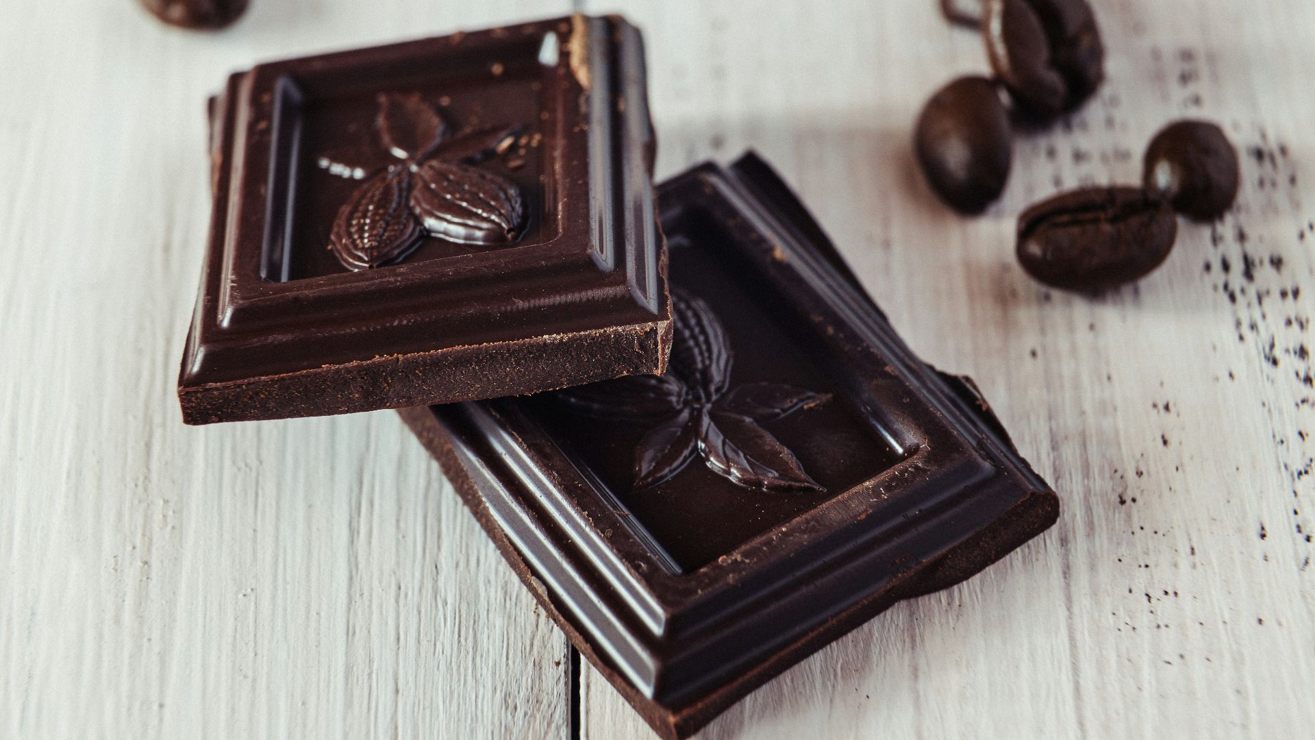 a couple of pieces of chocolate sitting on top of a table