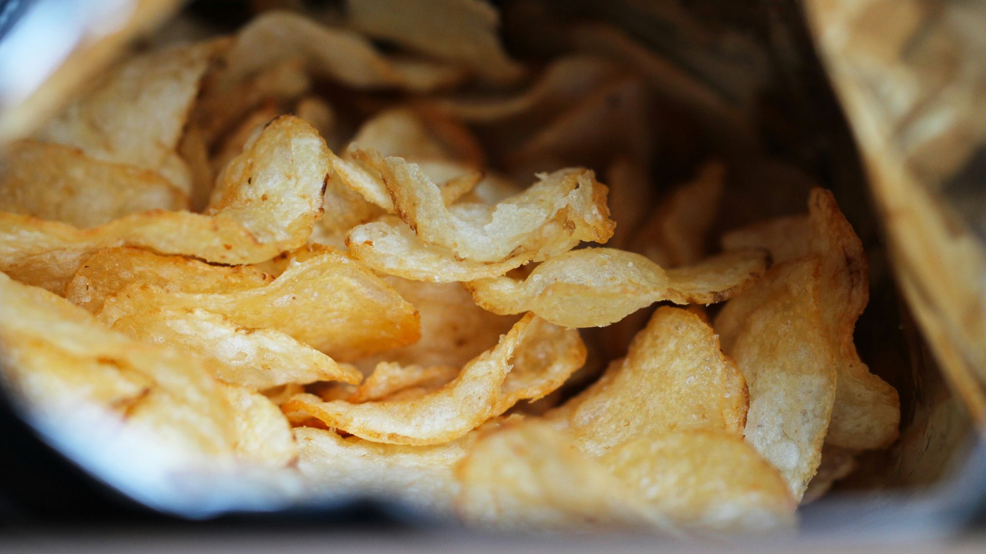 a close up of a bag of potato chips