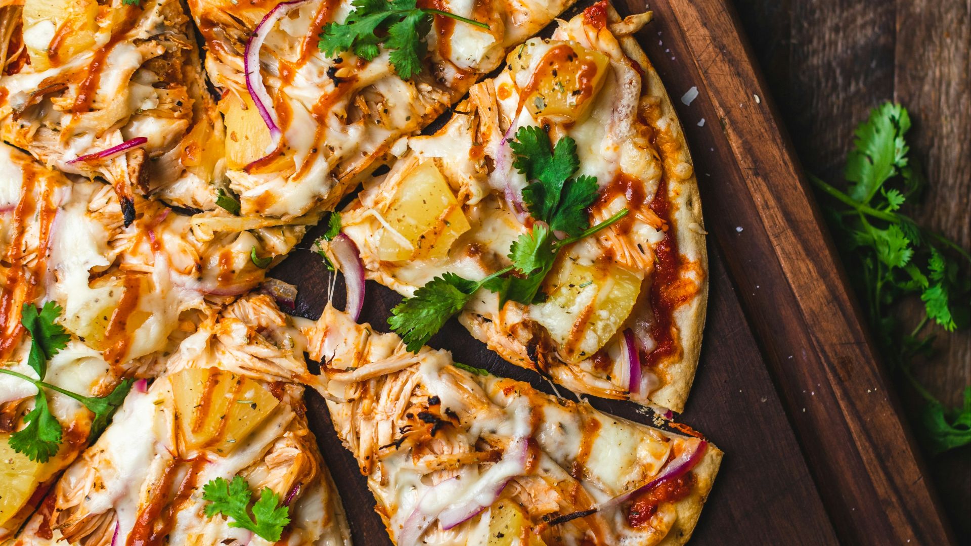 pizza on chopping board