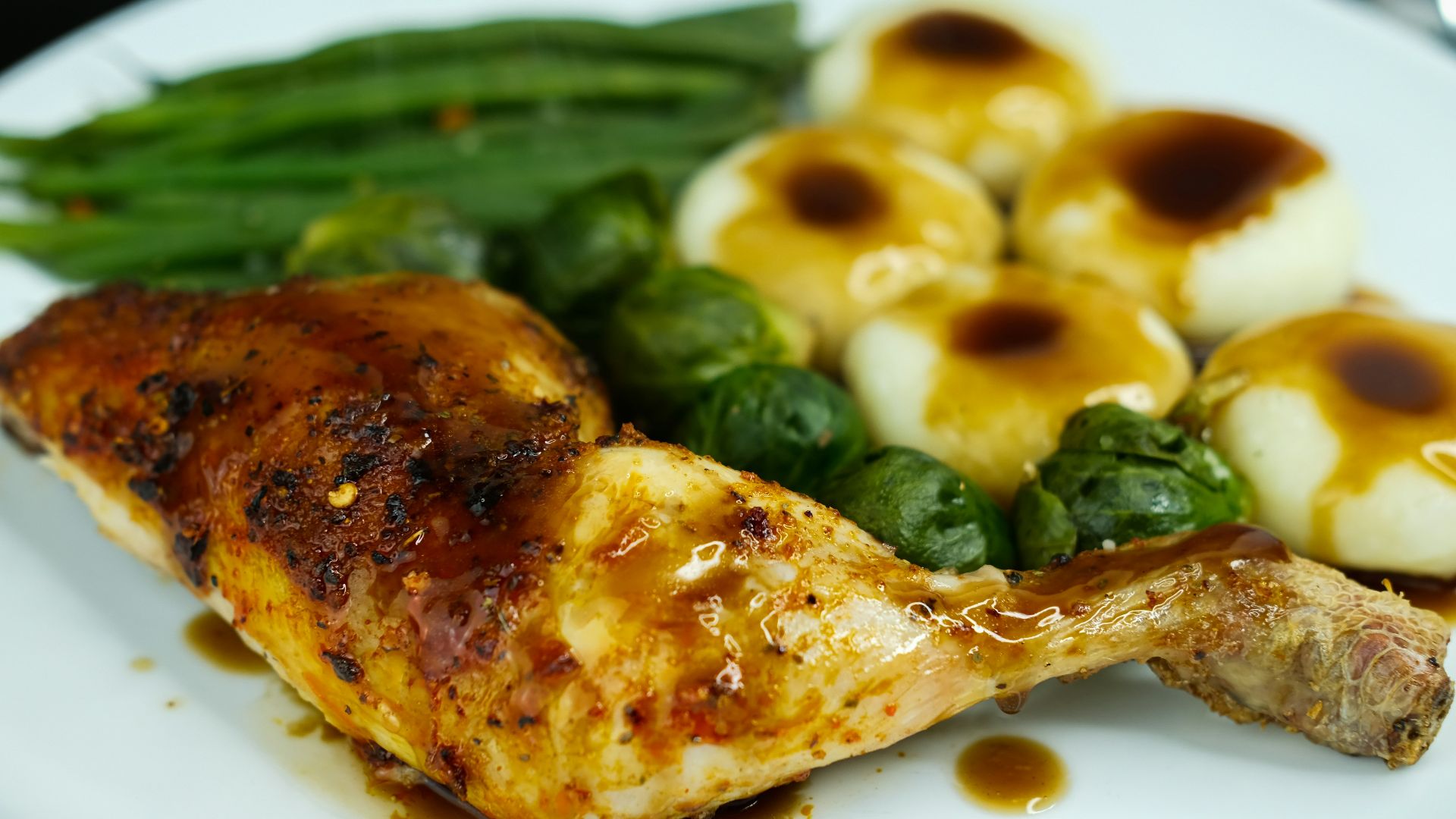 cooked food on white ceramic plate