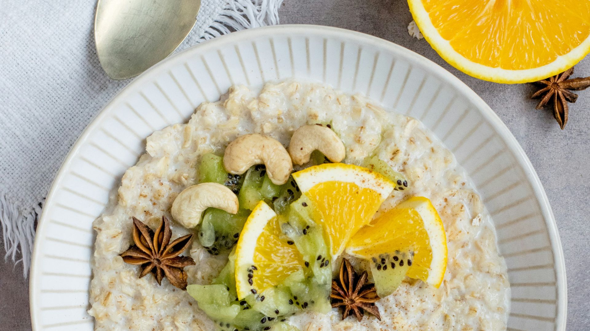 sliced fruit and kiwi on plate
