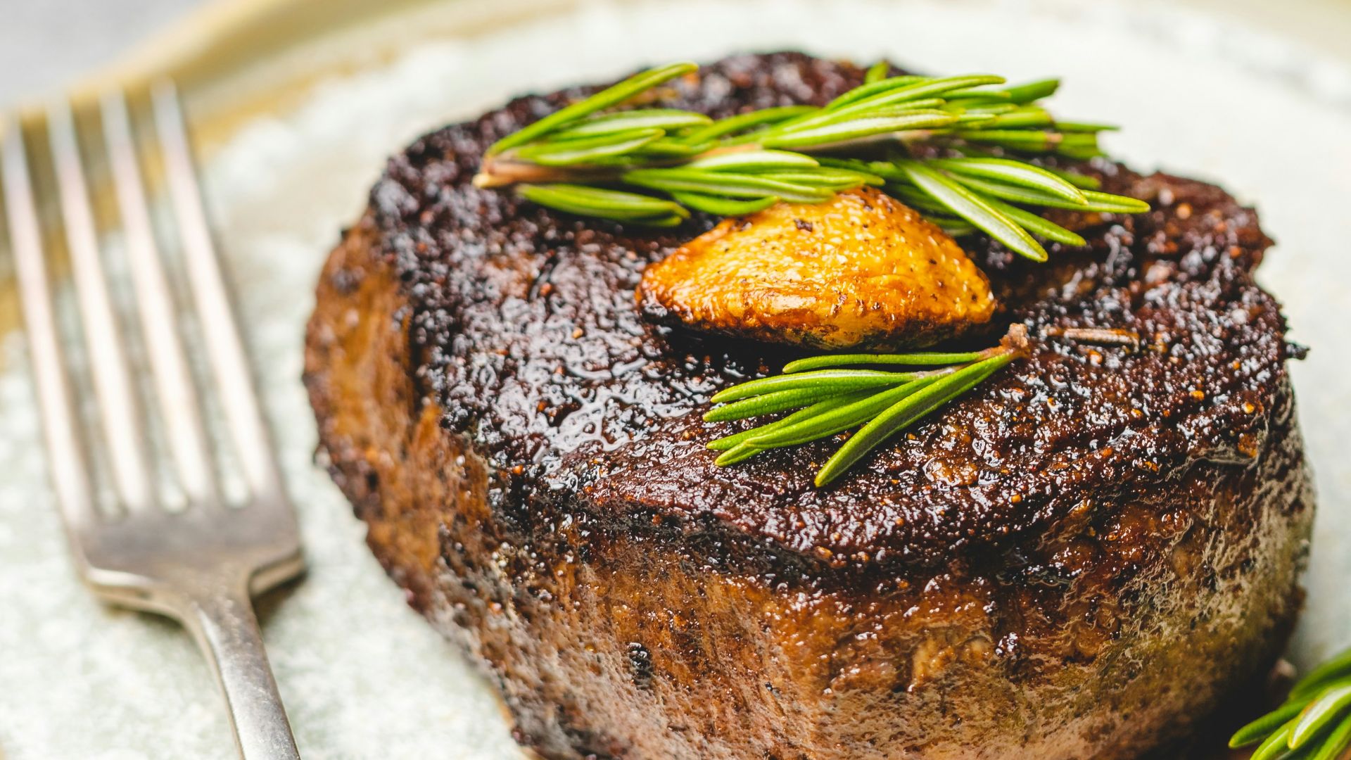 beef steak with fork