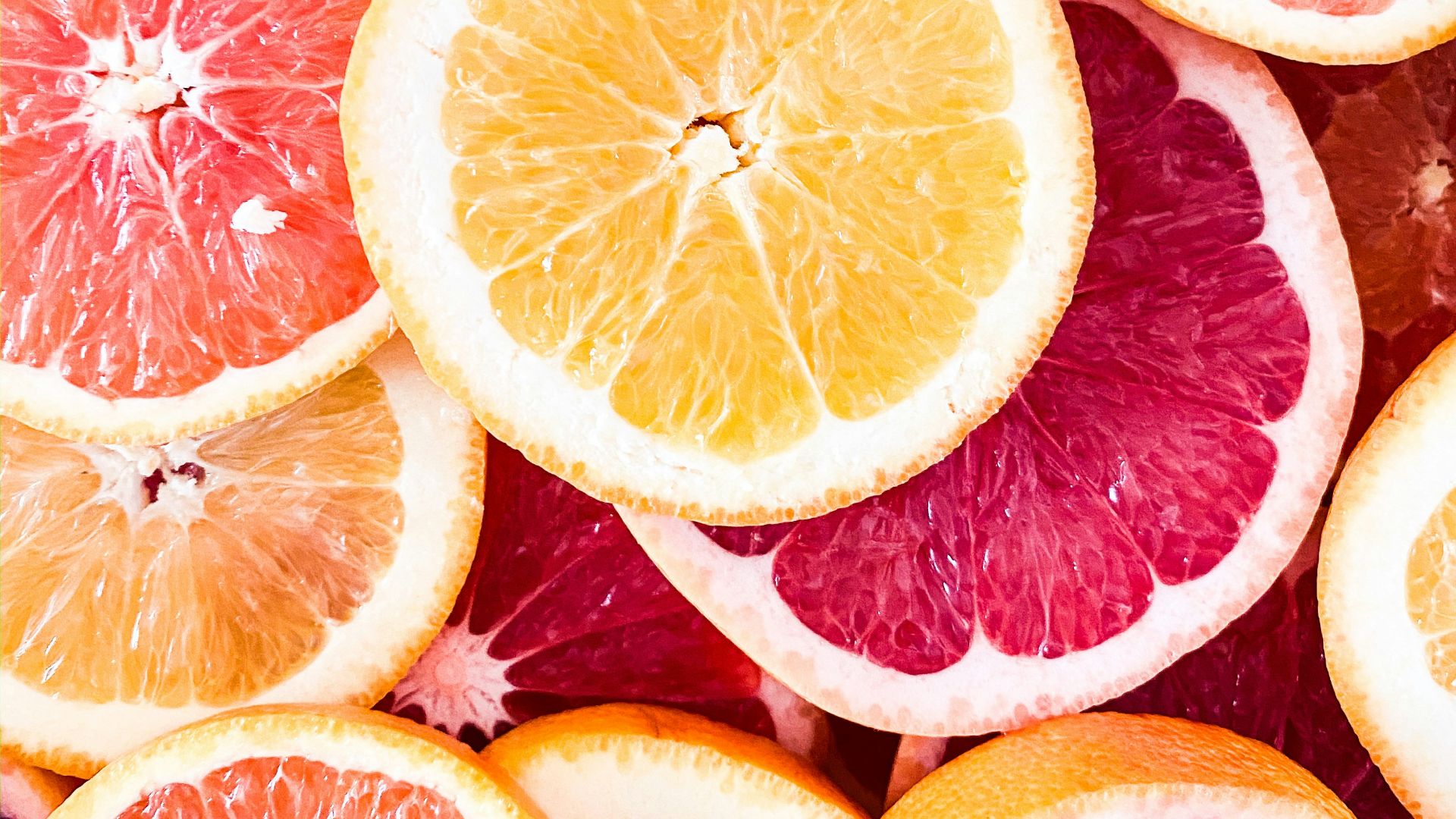 sliced grapefruits