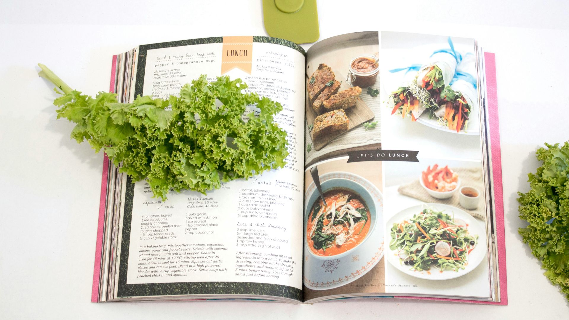 green leaf on cookbook