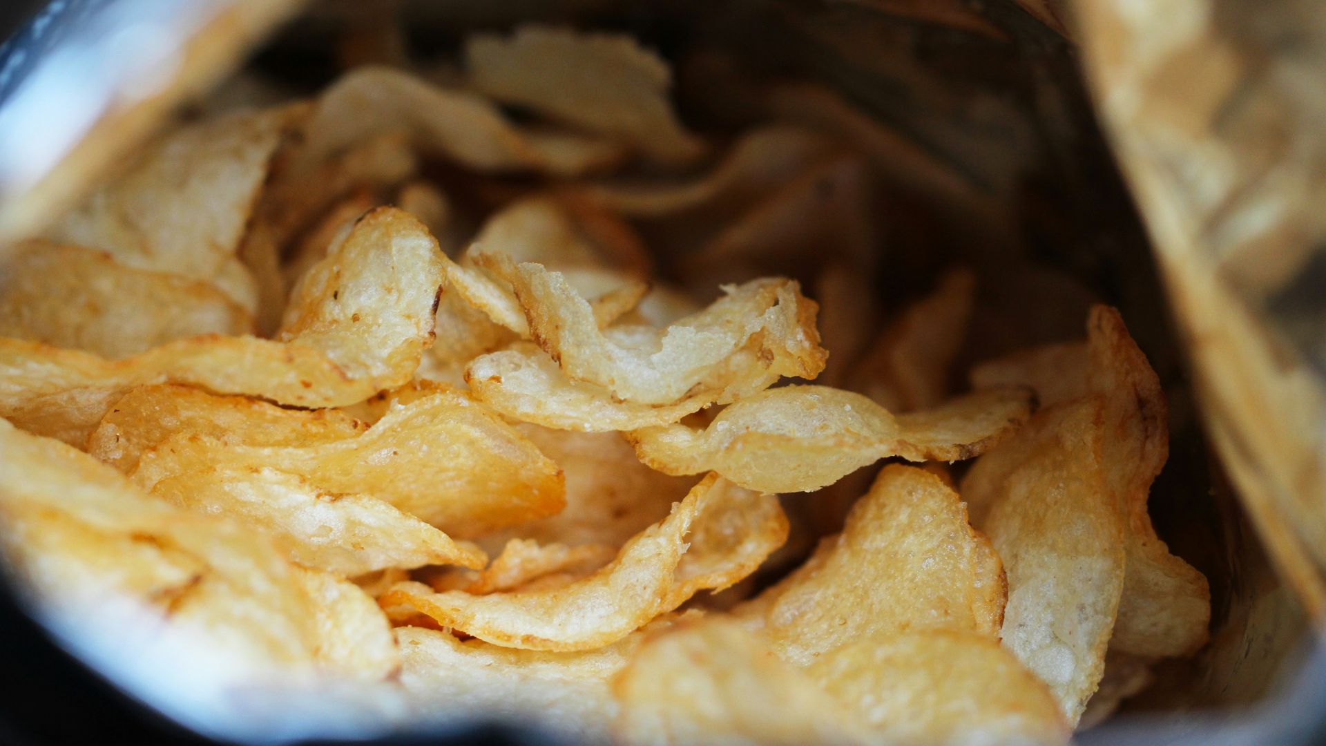 a close up of a bag of potato chips