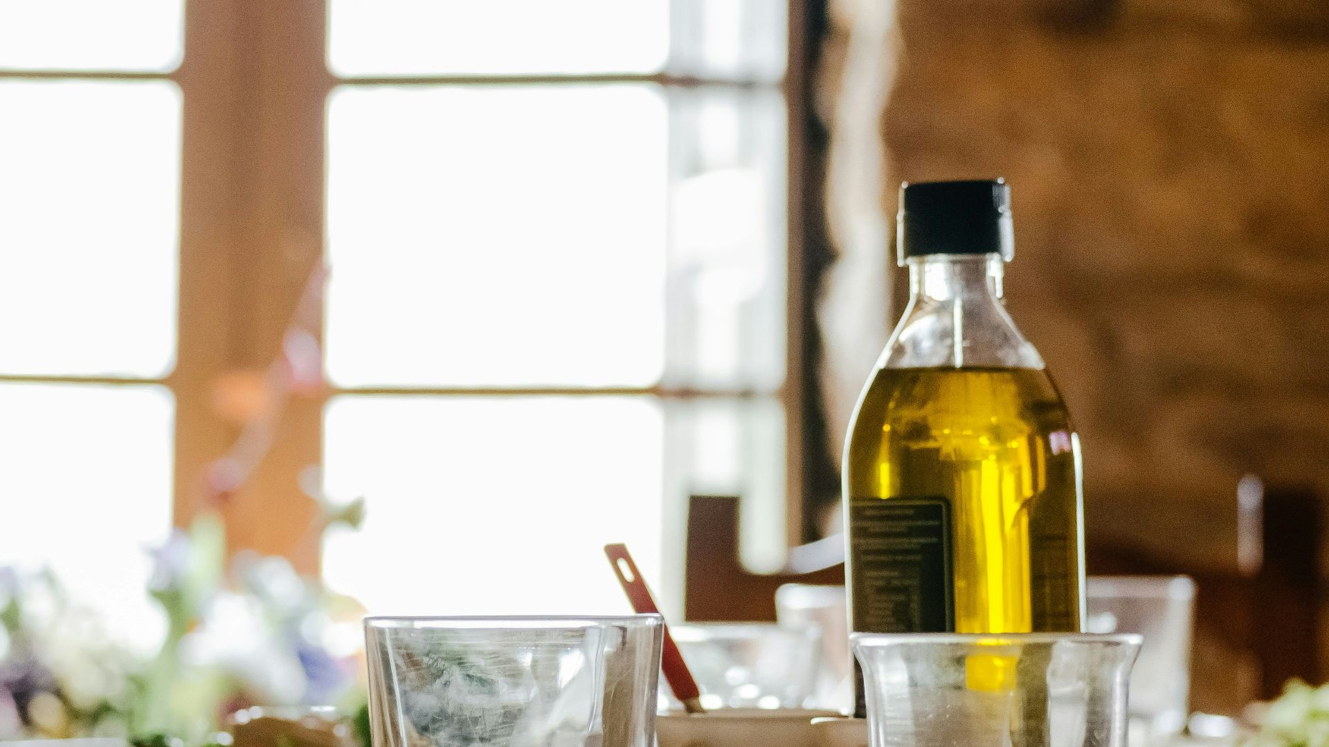 two empty clear rocks glasses