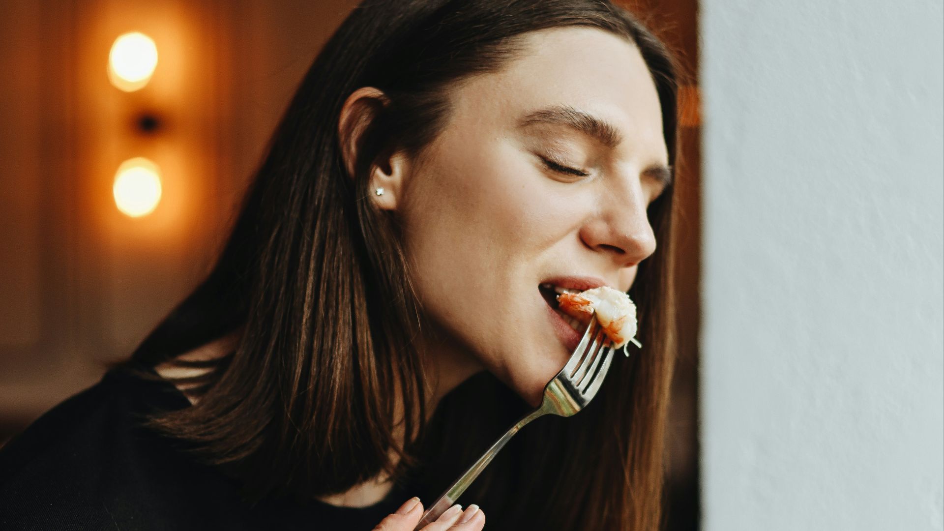 a person eating food