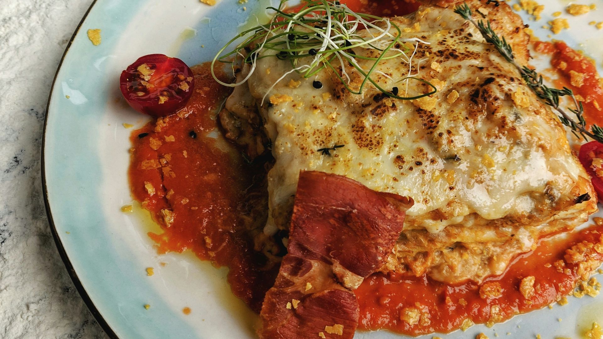 cooked food with sauce