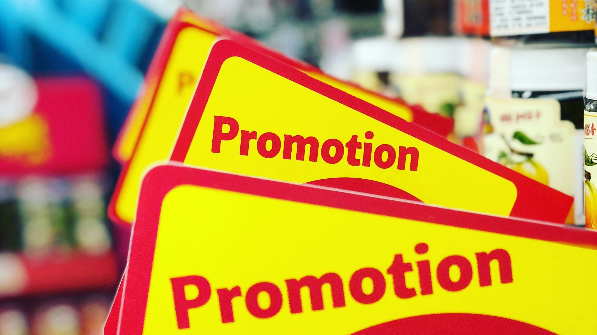 a close up of a sign in a store