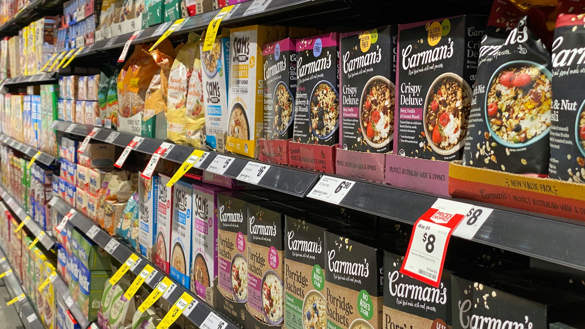 brown and green labeled box lot