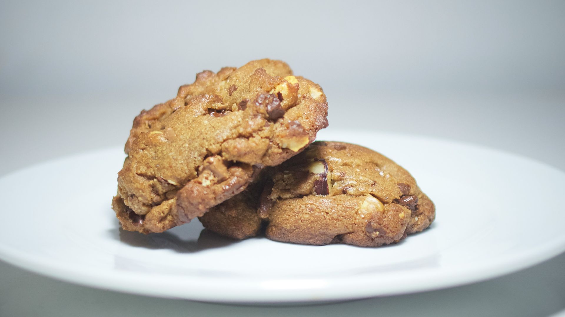 brown cookies on white ceramic plate