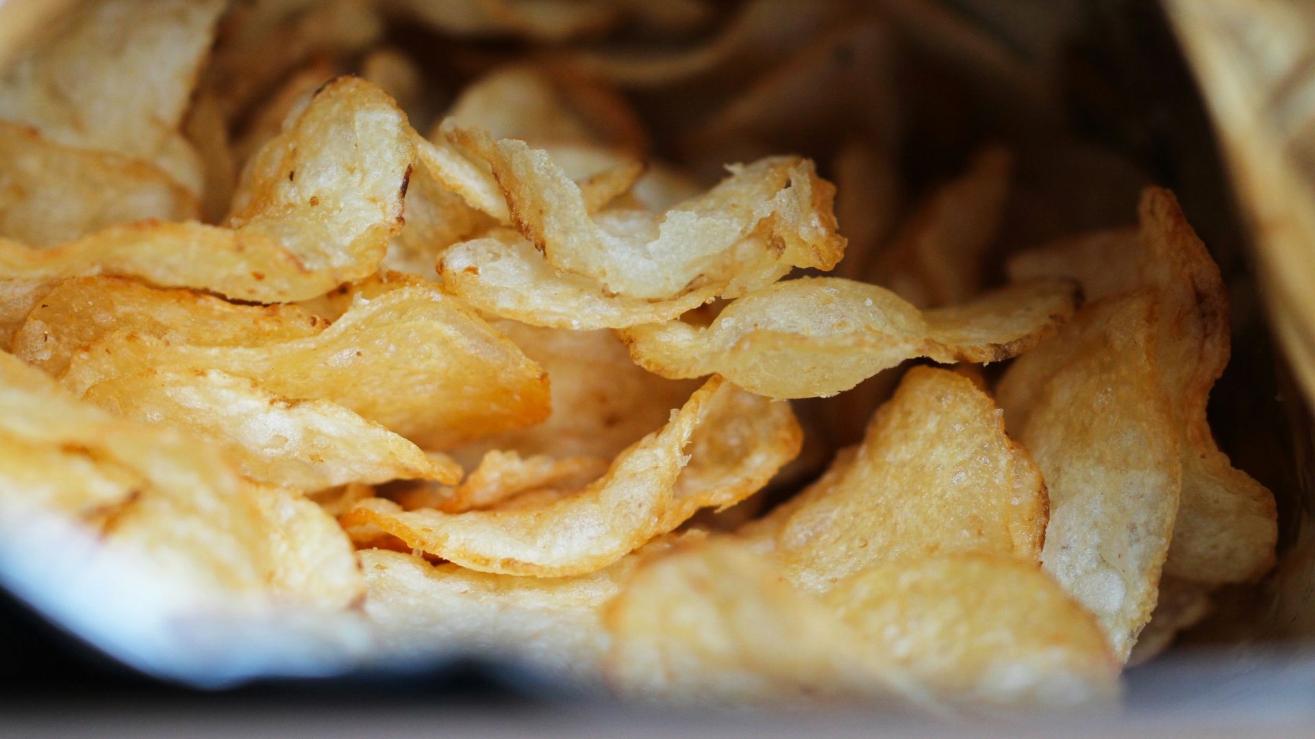 a close up of a bag of potato chips