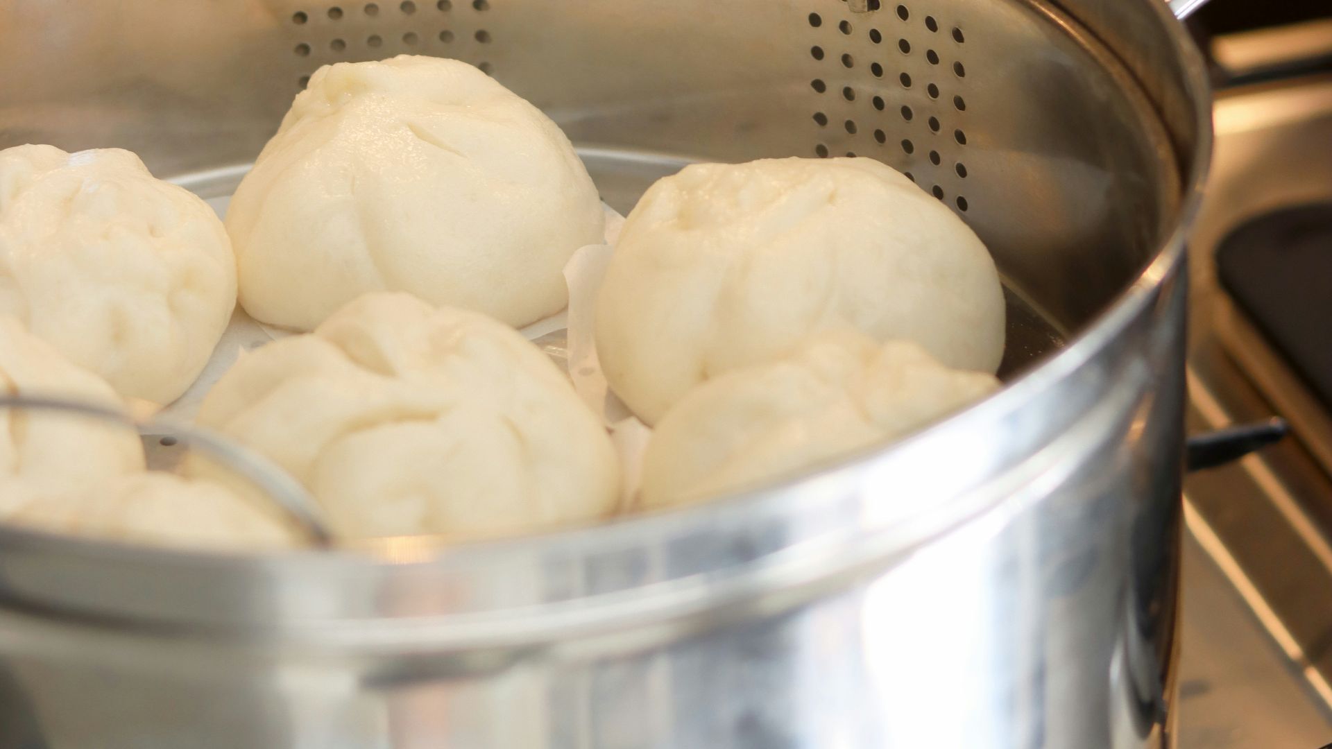white bread on stainless steel strainer