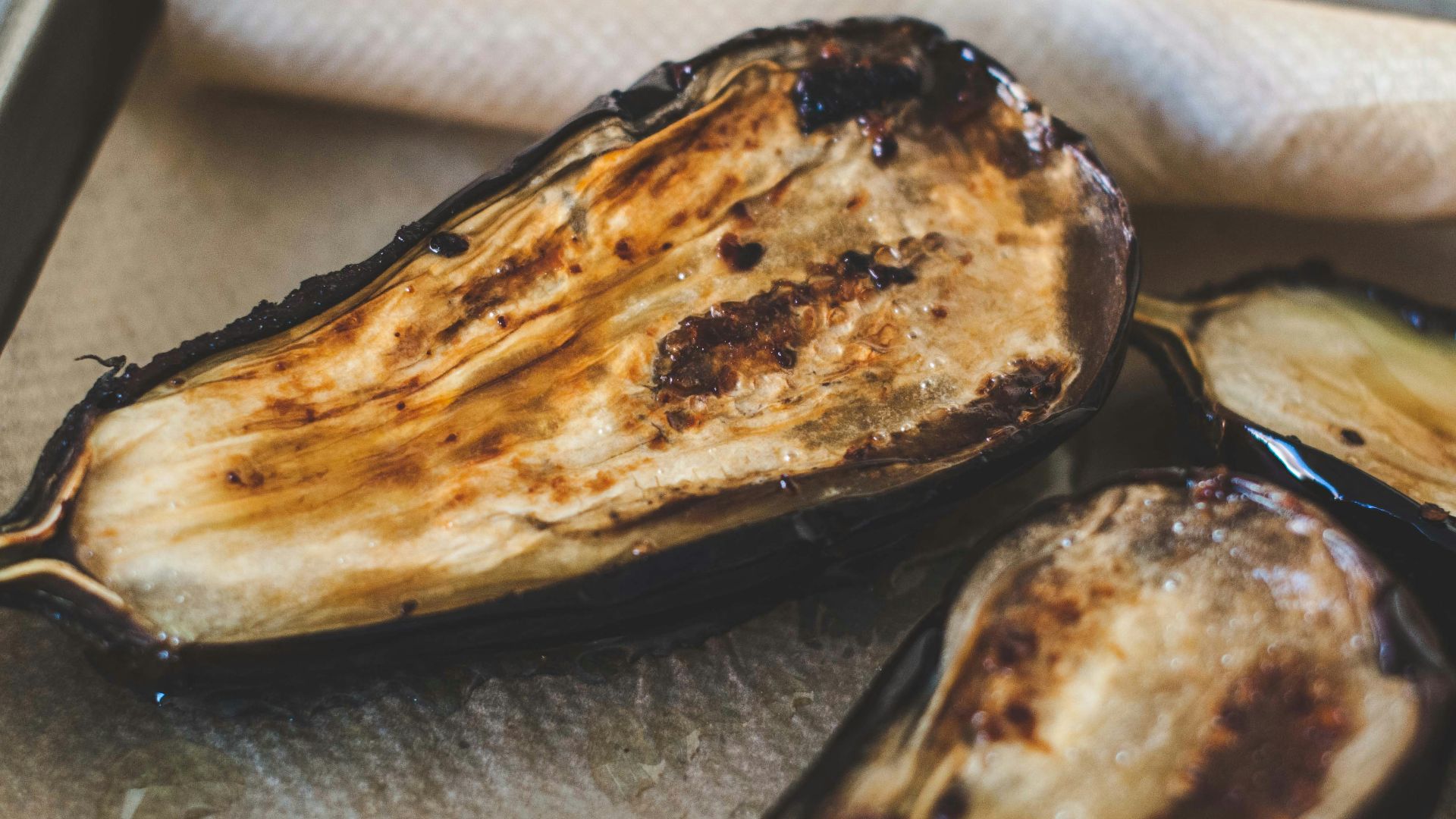 black and brown vegetable dish