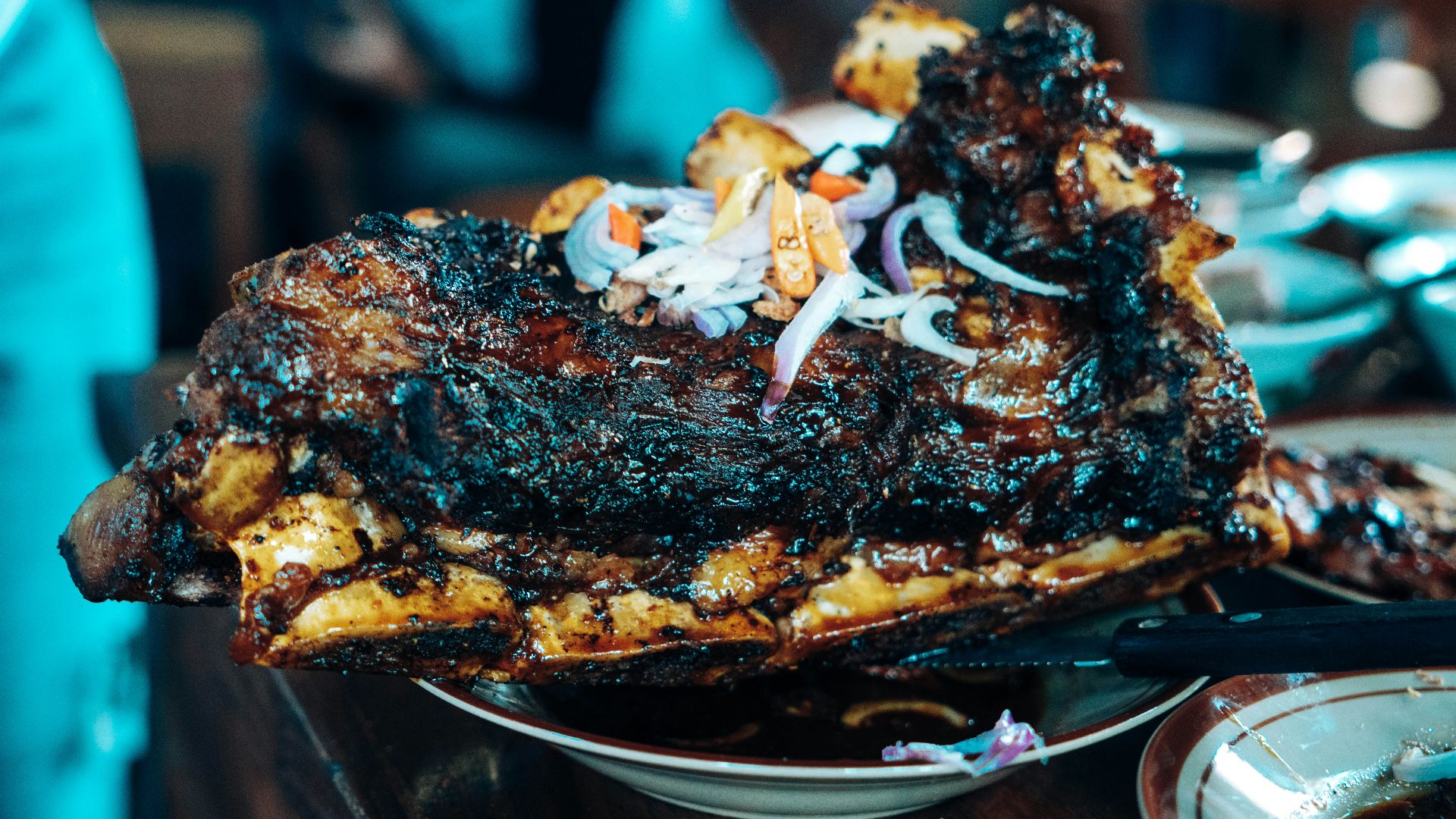 a close up of a plate of food on a table