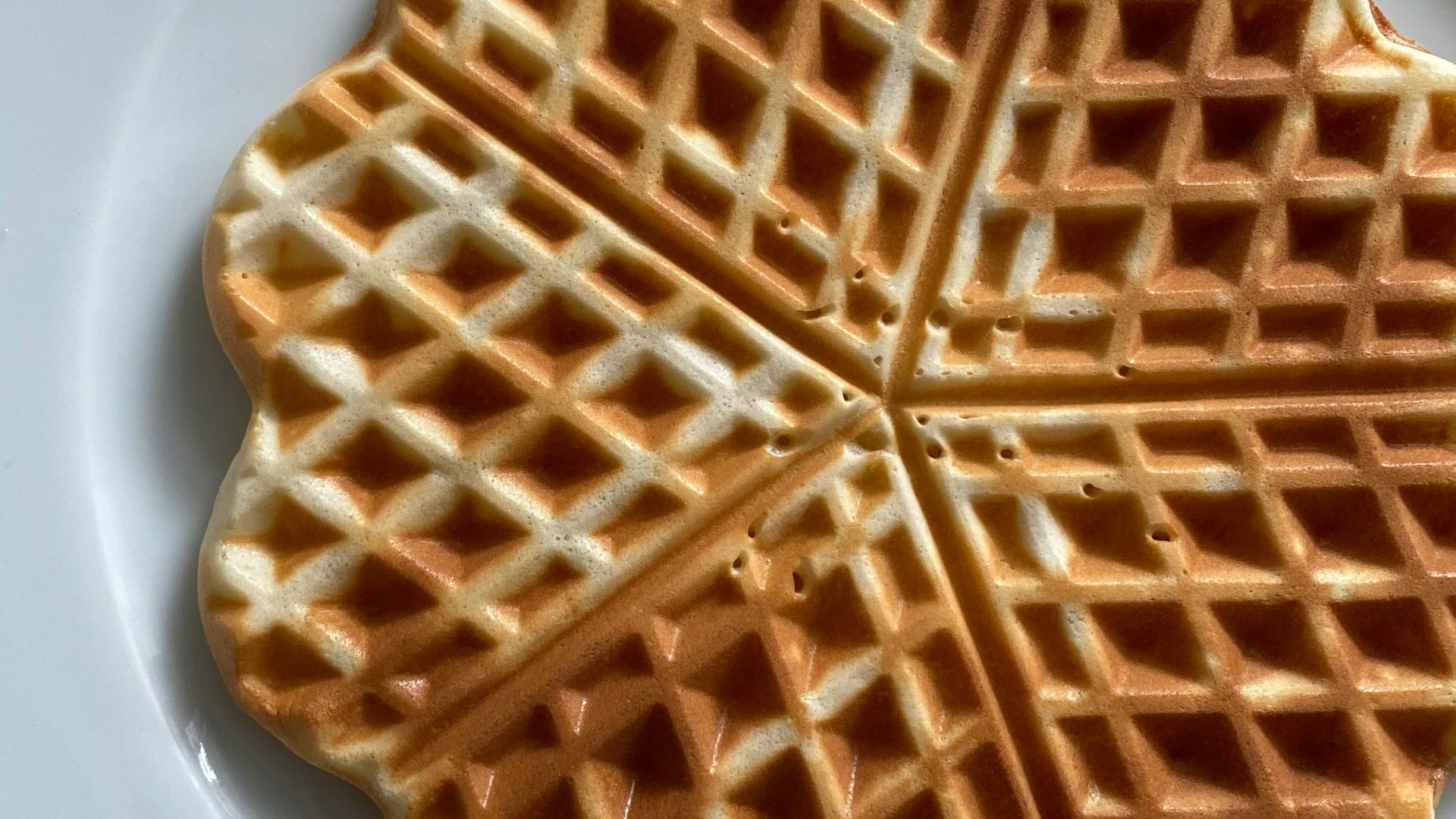 waffle on white ceramic plate