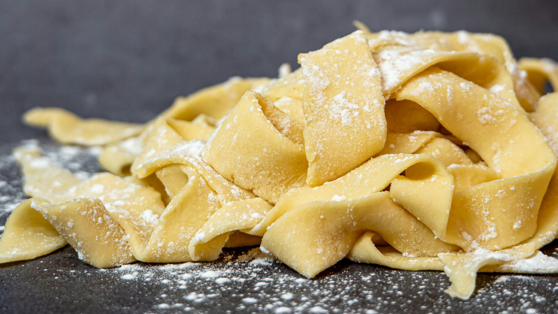pasta on black wooden table