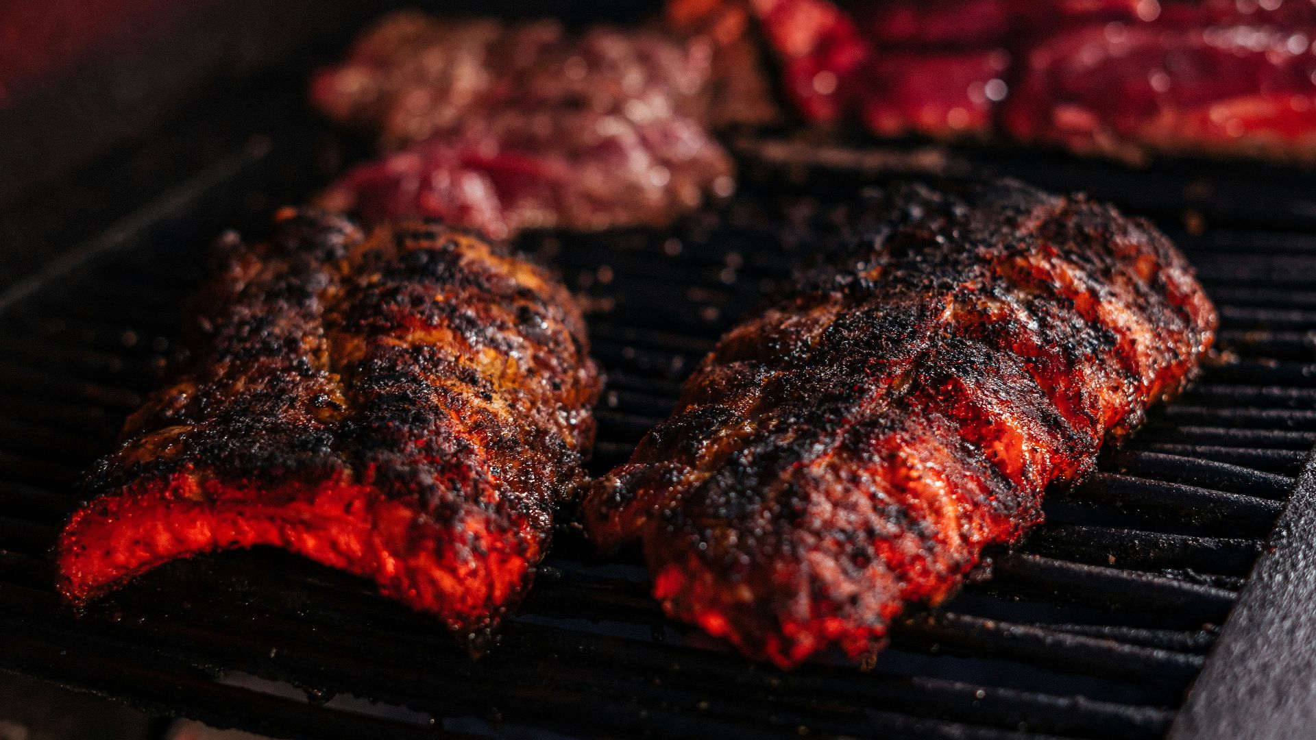 grilled meat on black grill
