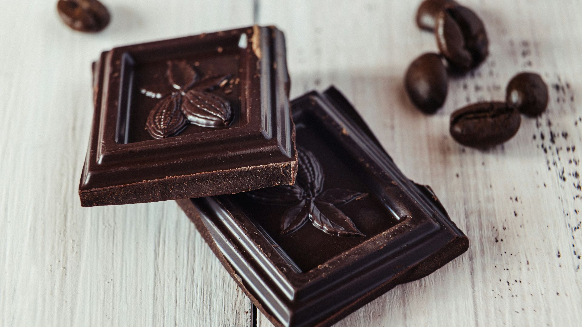 a couple of pieces of chocolate sitting on top of a table