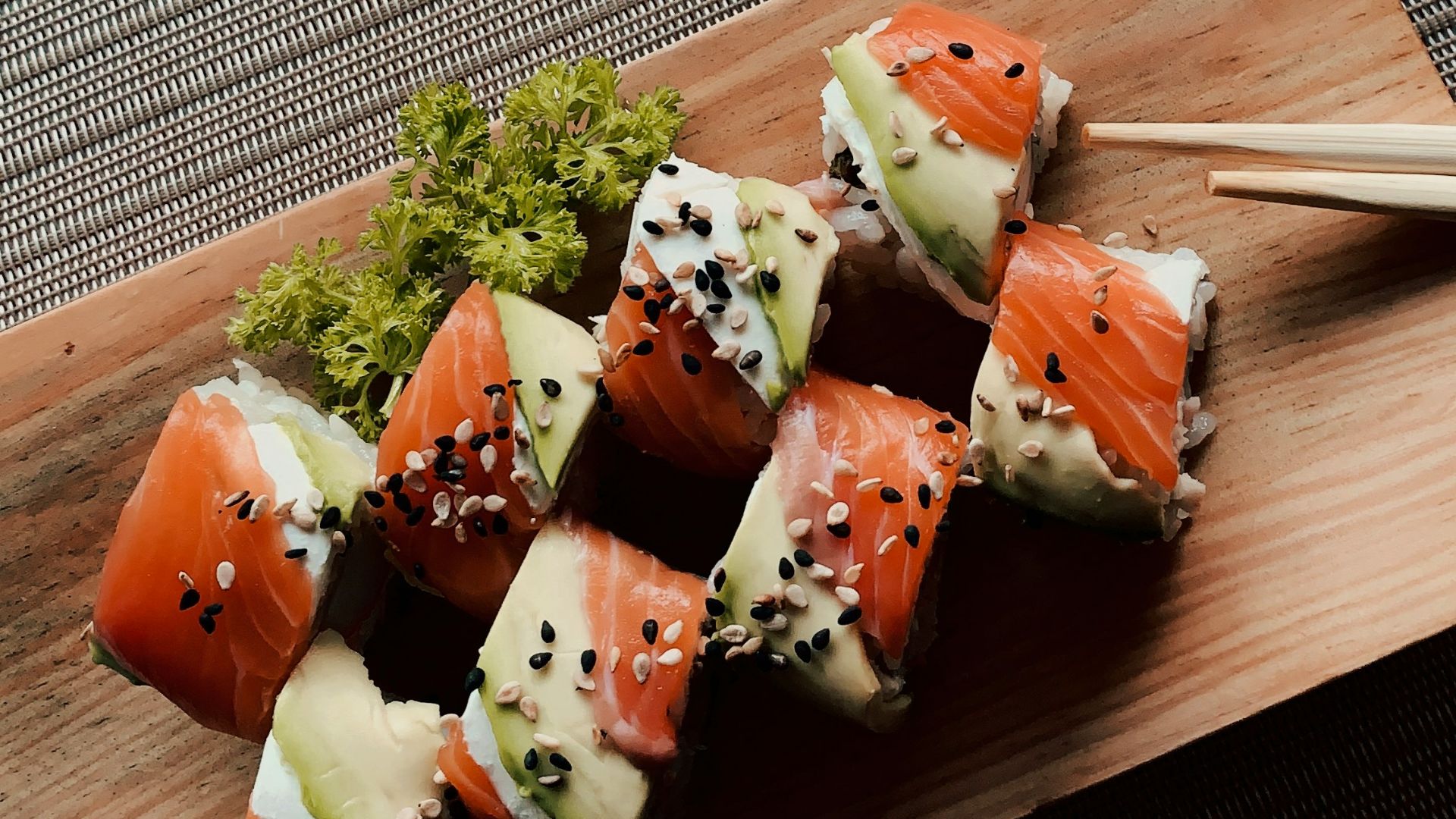 sushi on white ceramic plate