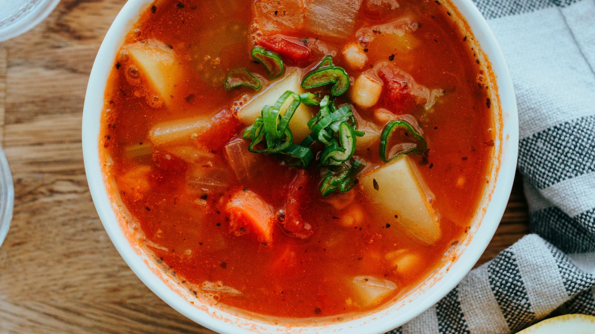 soup in white ceramic bowl