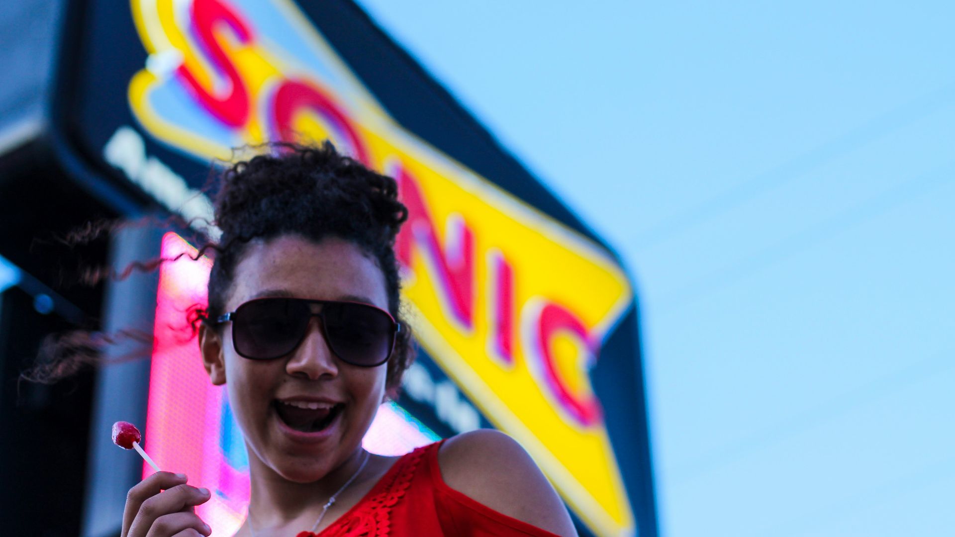 woman wearing sunglasses