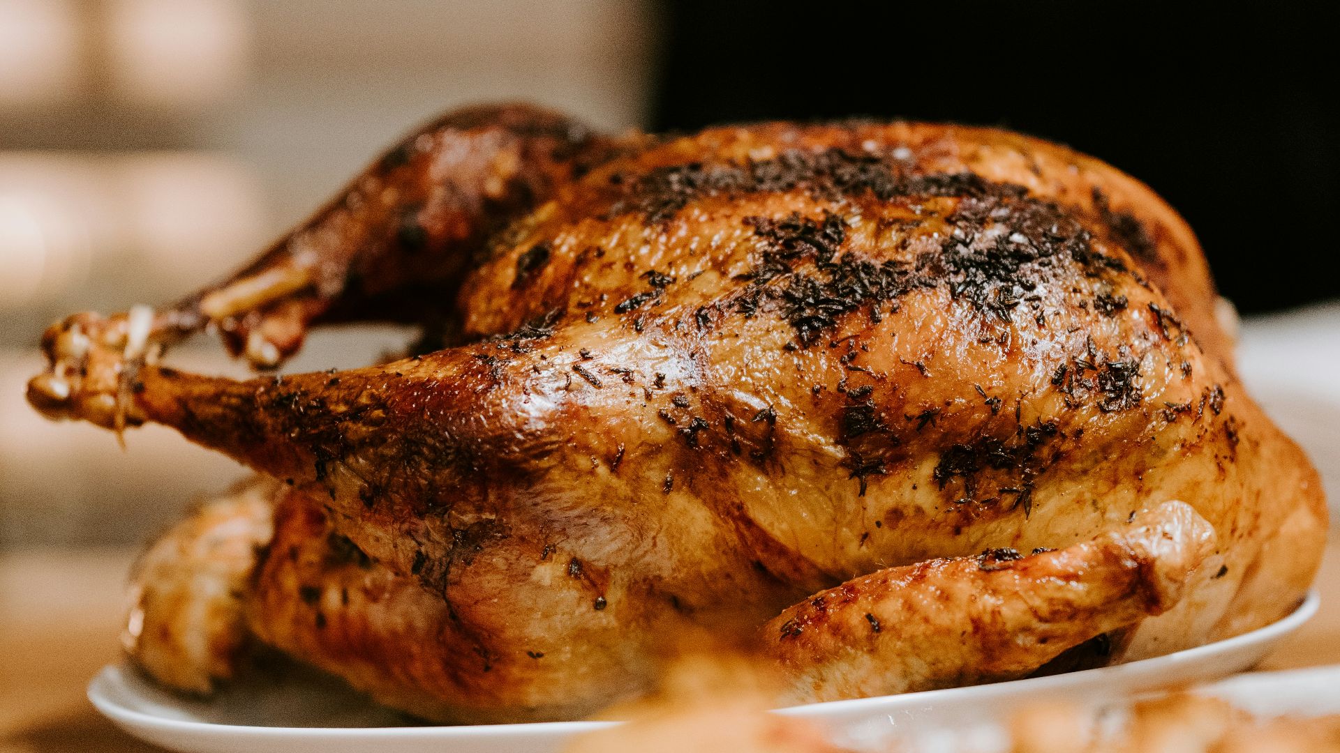 roasted chicken on white ceramic plate